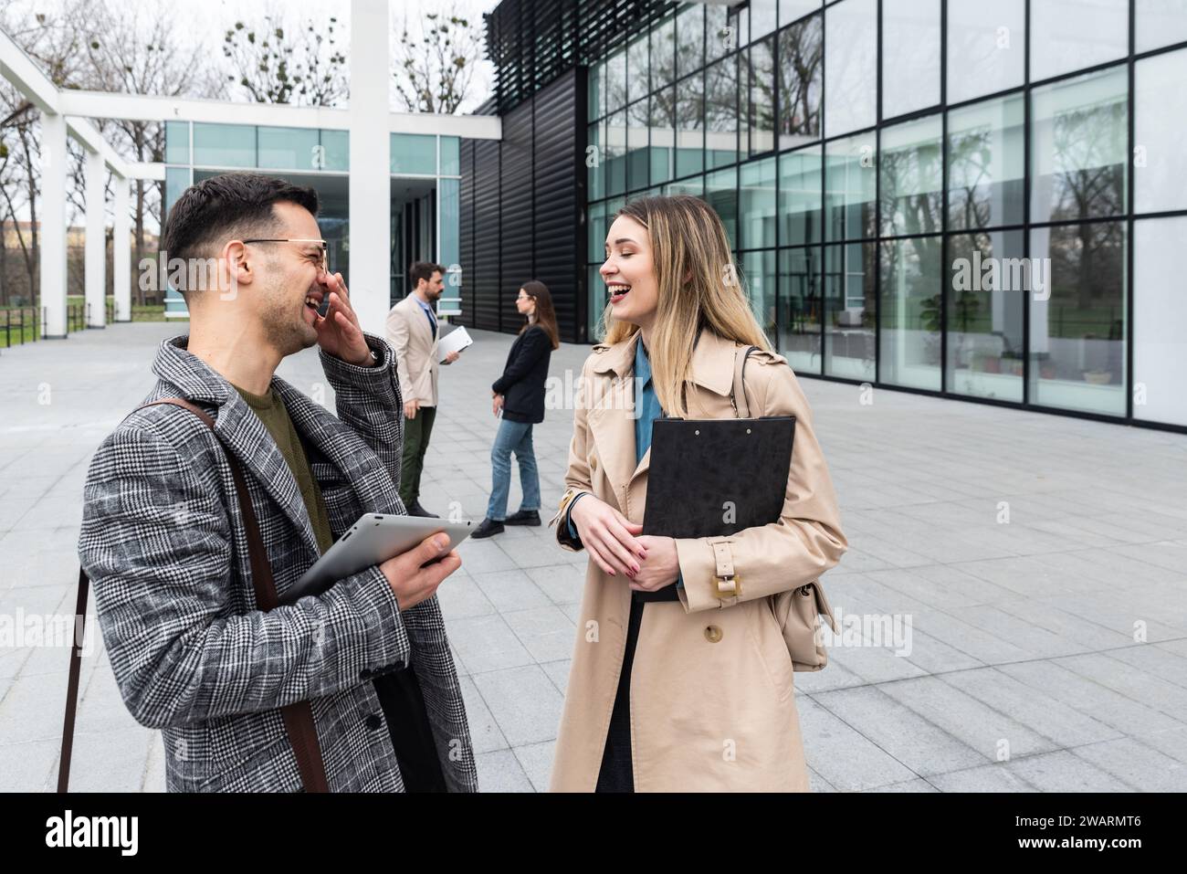 Young business people professional lecturers work on the education of employees in companies for trade and product placement on the market discuss and Stock Photo