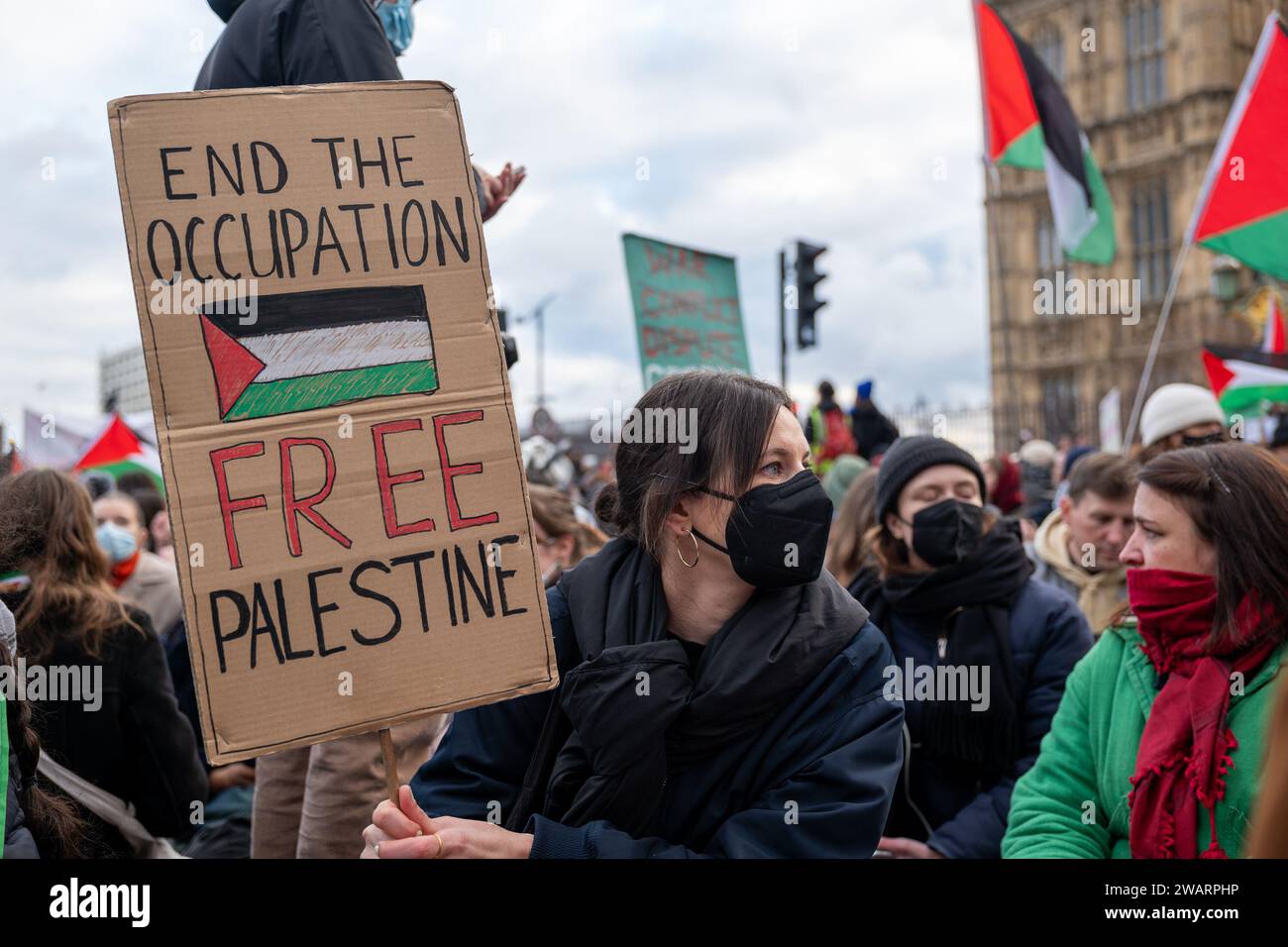 London UK 06 JAN 2024 Anti War Protestors Gathered In Central London   Londonuk 06 Jan 2024 Anti War Protestors Gathered In Central London Demanding A Full Ceasefire In Gaza Credit Aubrey Fagonalamy Live News 2WARPHP 