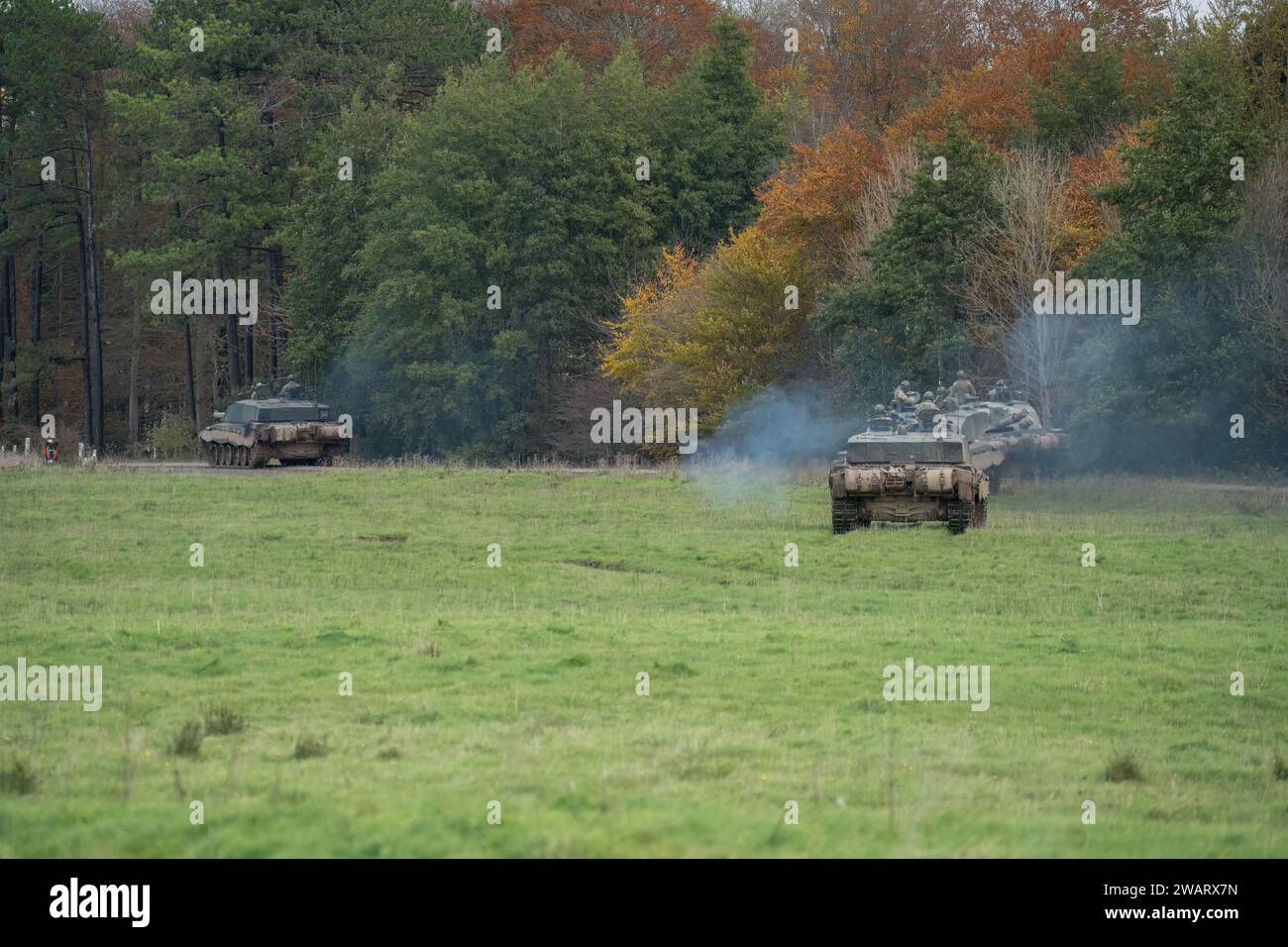 a squadron of British army FV4034 Challenger 2 ii main battle tanks ...