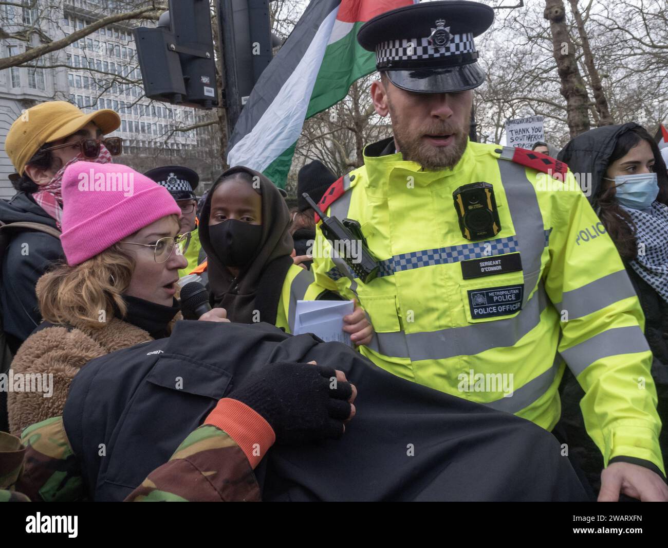London uk 6 jan 2024 despite the protesters having moved out of the