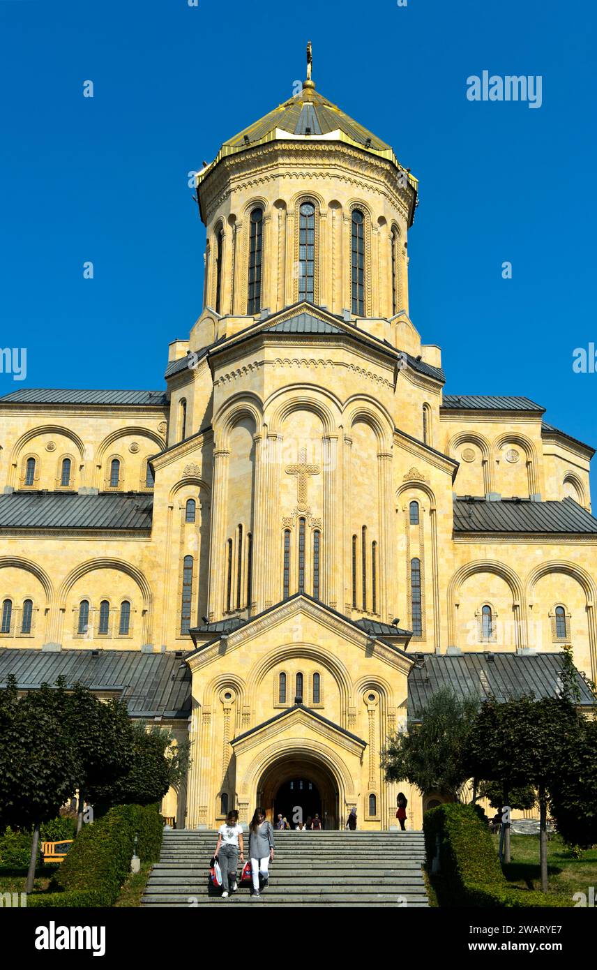 Sameba Cathedral, Holy Trinity Church, in the Avlabari District, Tbilisi, Georgia Stock Photo