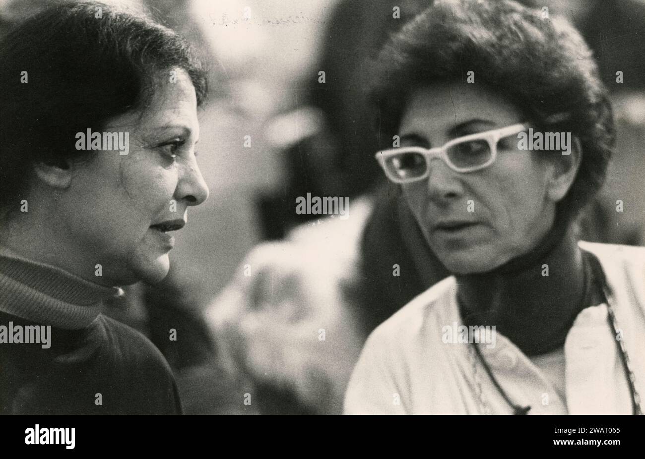 Italian filmakers Elda Tattoli and Lina Wertmuller, Italy 1976 Stock Photo