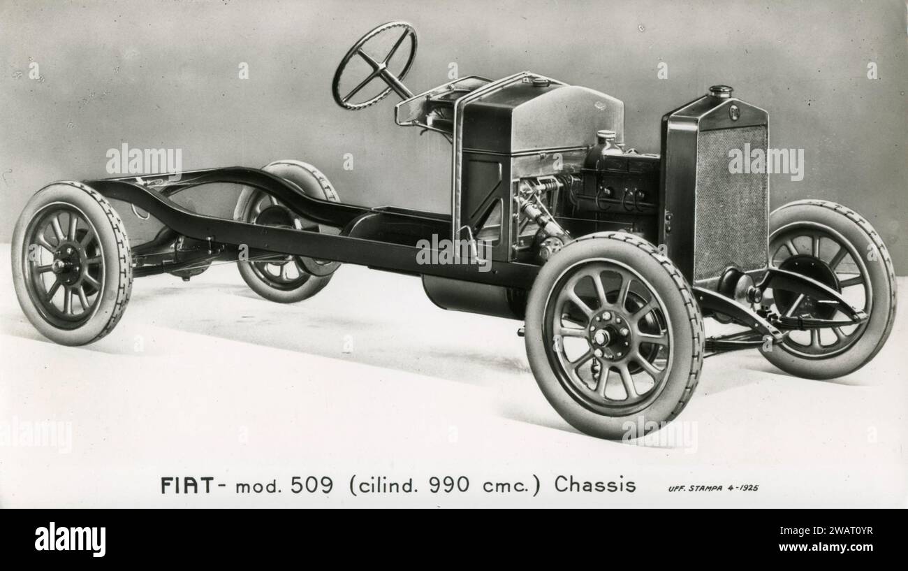 Car chassis of FIAT 509 car, Italy 1925 Stock Photo