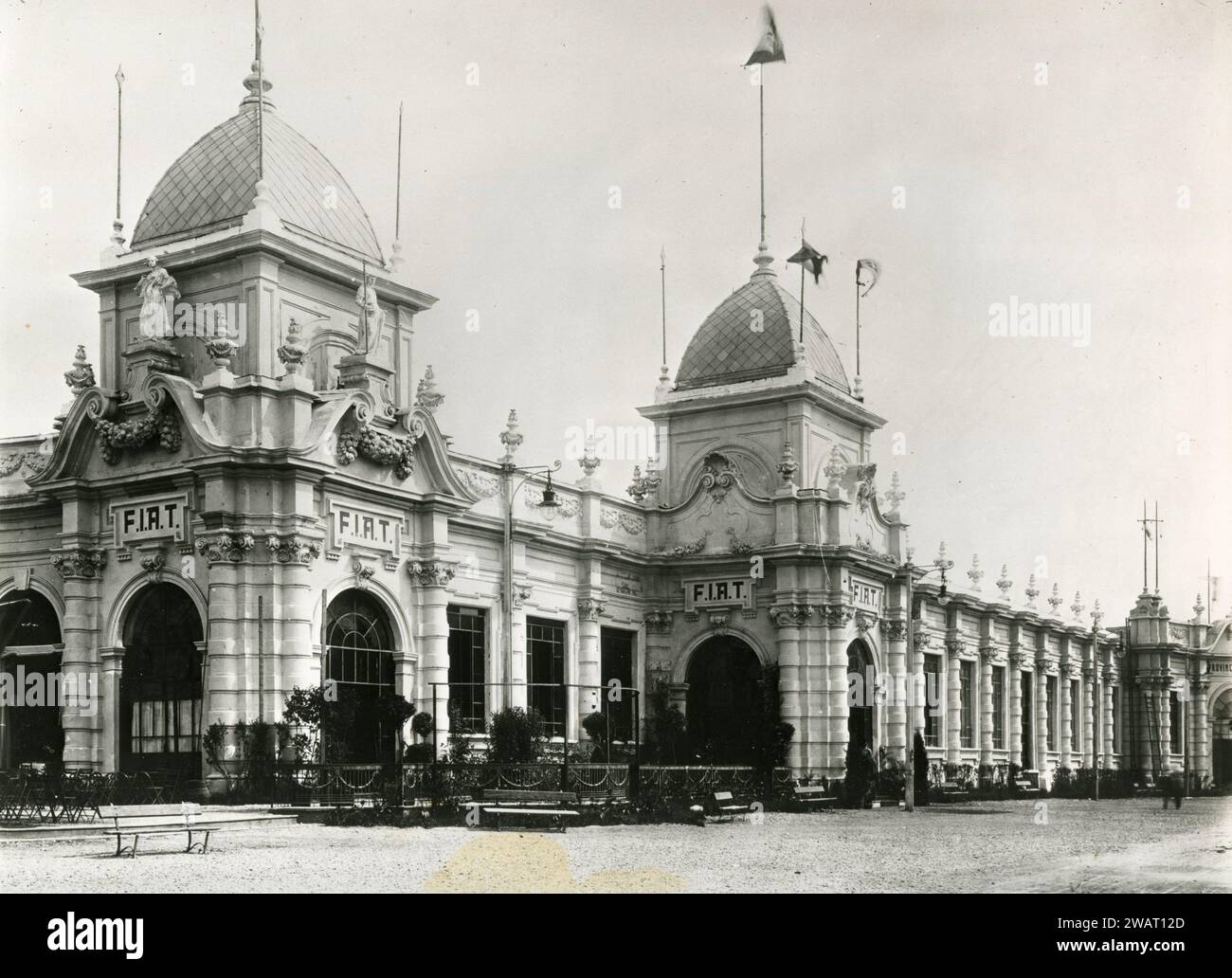FIAT Automobiles pavillon at the International Exhibition, Turin, Italy 1911 Stock Photo