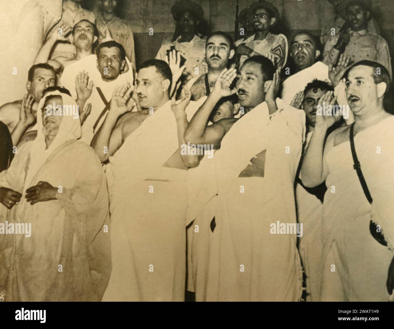 Egyptian President Gamal Abdel Nasser pilgrimage to Mecca, Saudi Arabia 1970 Stock Photo