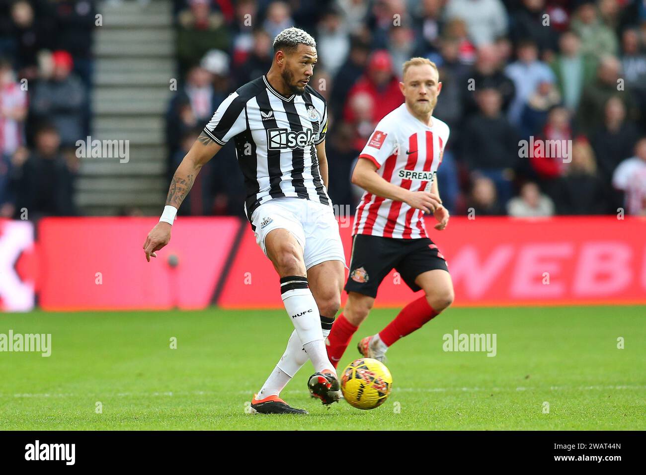 Sunderland On Saturday 6th January 2024. Newcastle United's Joelinton ...