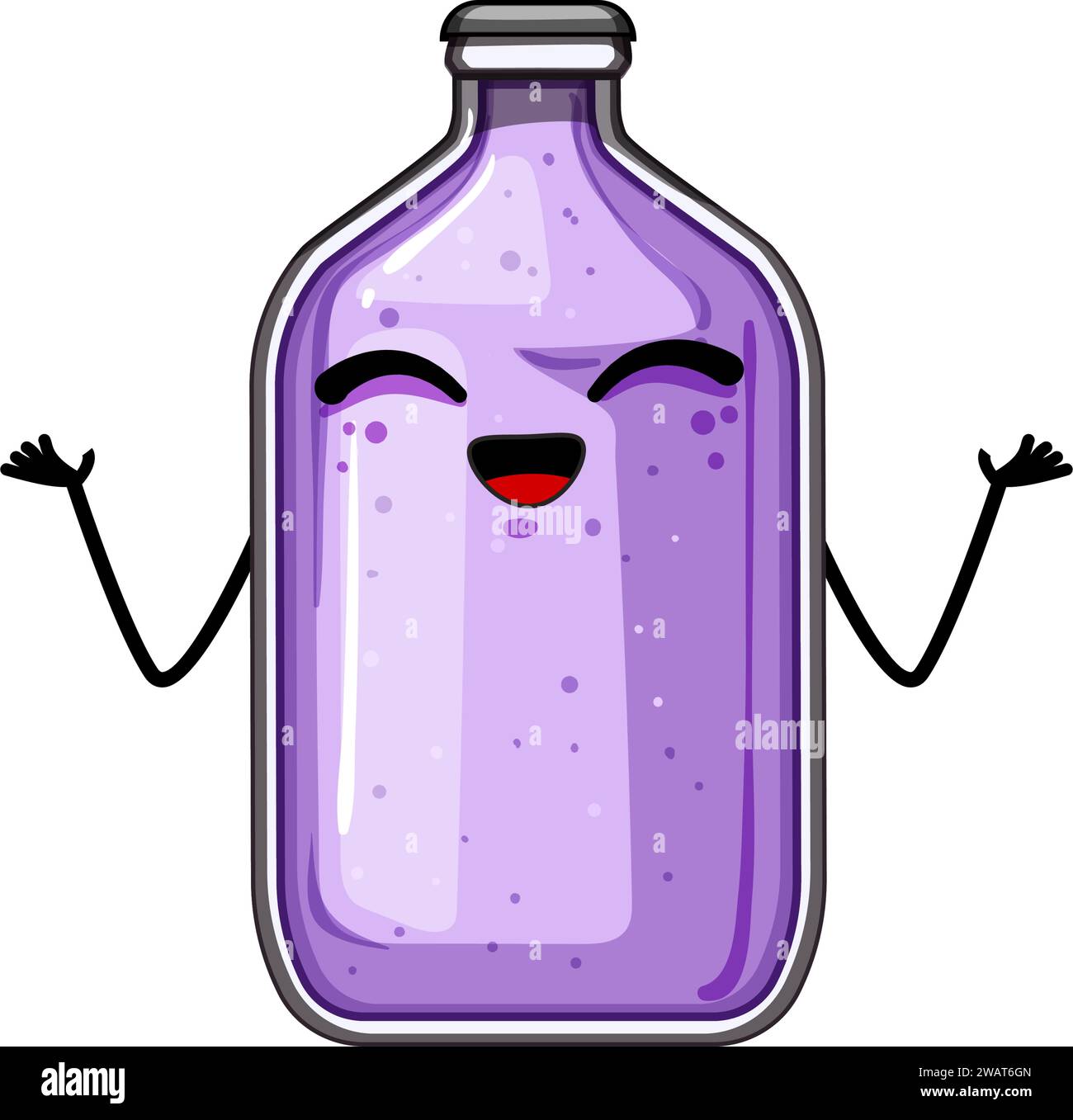 orange soda bottle character cartoon vector illustration Stock Vector