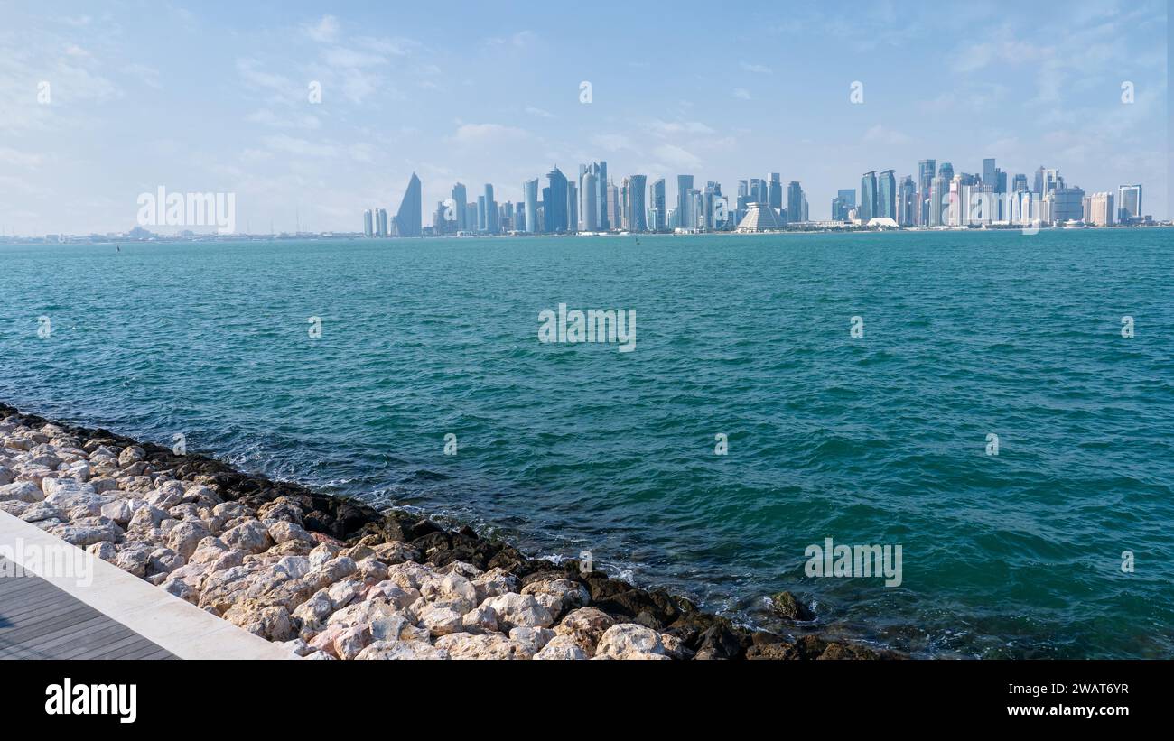 Doha, Qatar- december 12, 2023 - the dynamic doha city skyline Stock ...