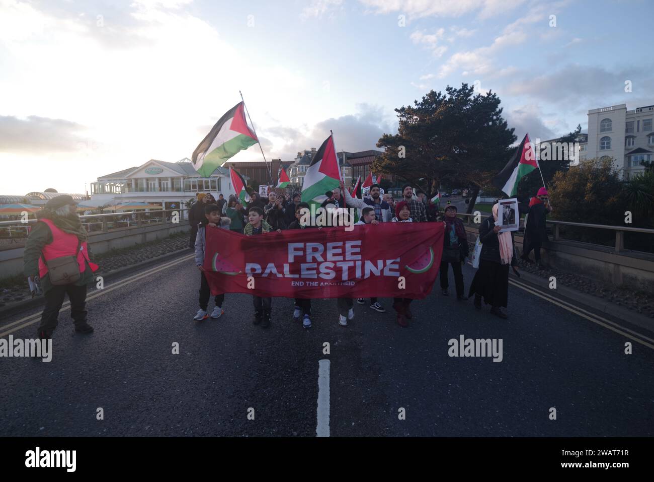 Over 200 marched through Bournemouth for a Ceasefire in Gaza on the 6th