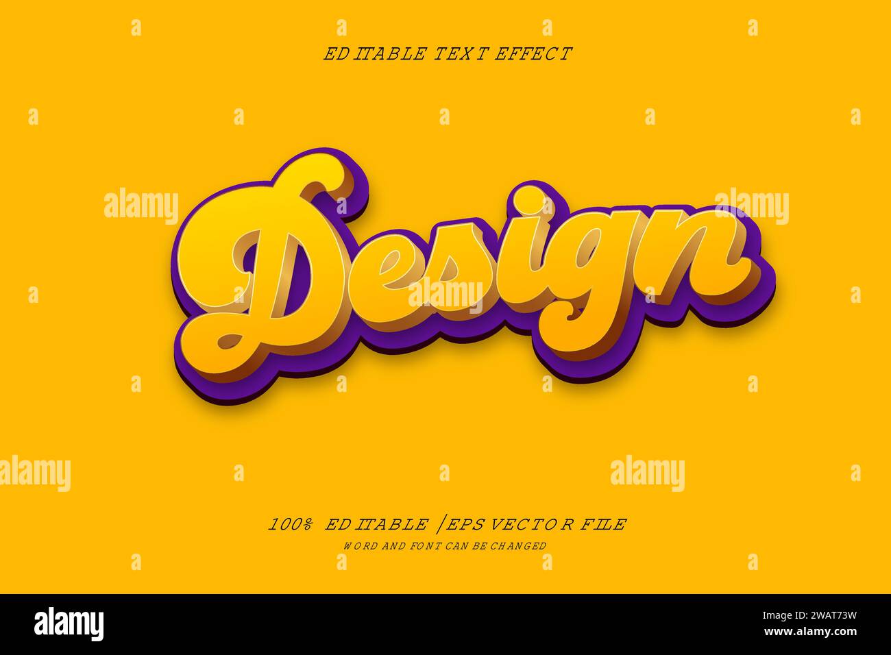 Design Editable text Effect with 3d vector design Stock Vector Image ...