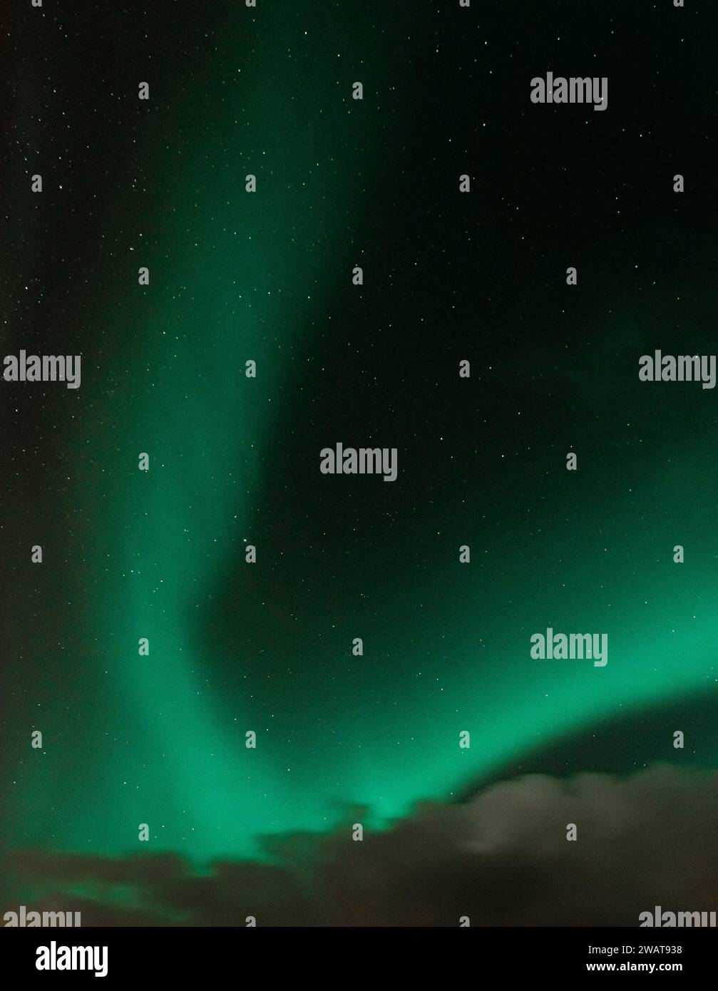 Spectacular Aurora Borealis over the starry sky of Iceland, northern ...