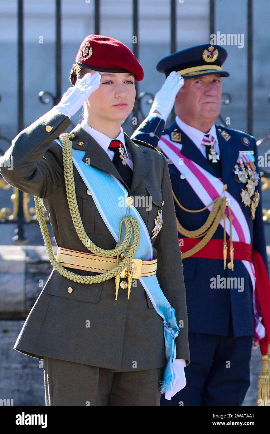 Madrid Spain 06th Jan 2024 Crown Princess Leonor Of Spain Attend   Madrid Spain 06th Jan 2024 Crown Princess Leonor Of Spain Attend The Pascua Militar Ceremony At The Royal Palace On January 06 2024 In Madrid Spain Photo By Oscar Gonzalezsipa Usa Photo By Oscar Gonzalezsipa Usa Credit Sipa Usaalamy Live News 2WATAA1 