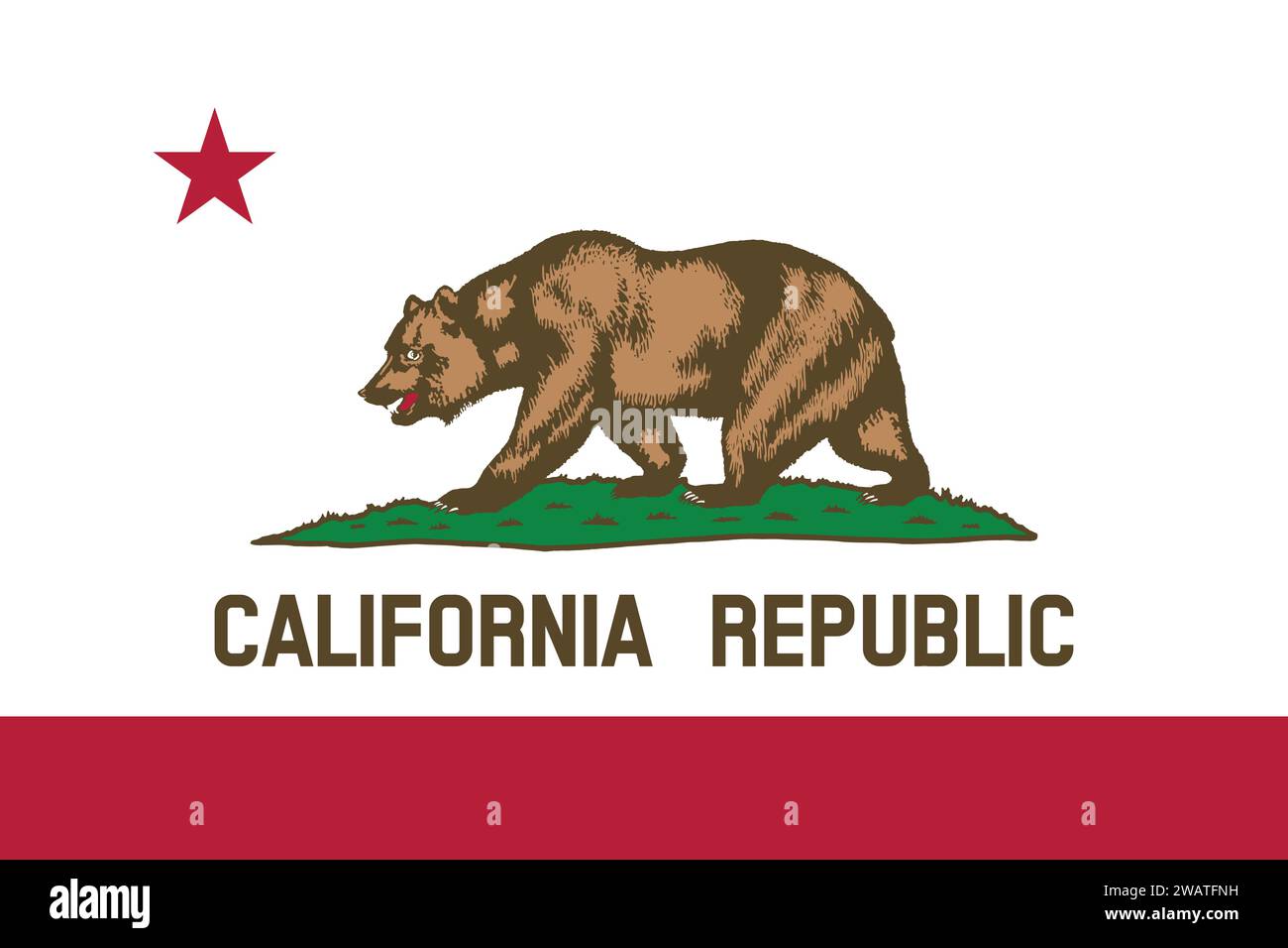 High detailed flag of California. California state flag, National California flag. Flag of state California. USA. America. Stock Vector