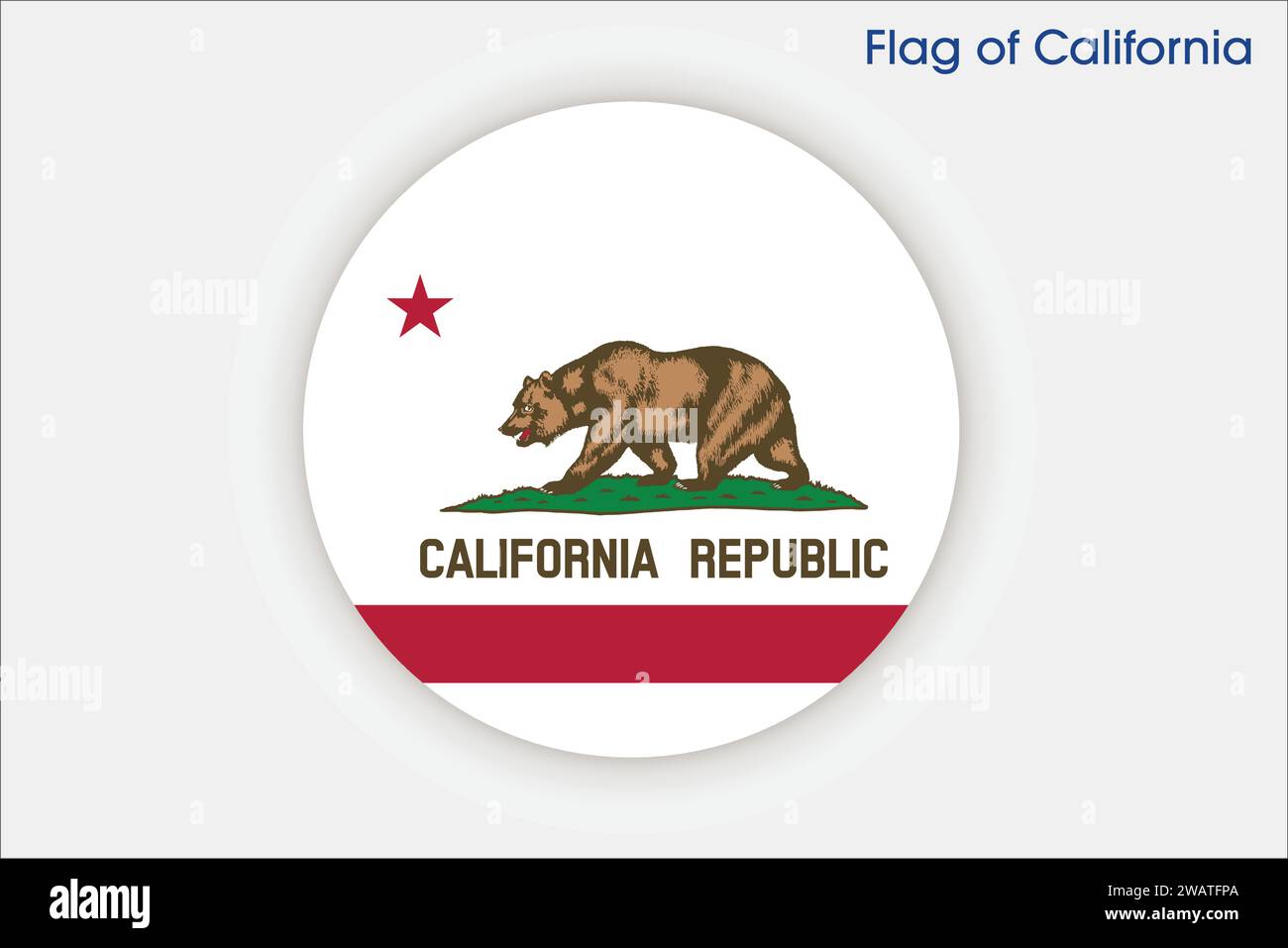 High detailed flag of California. California state flag, National California flag. Flag of state California. USA. America. Stock Vector