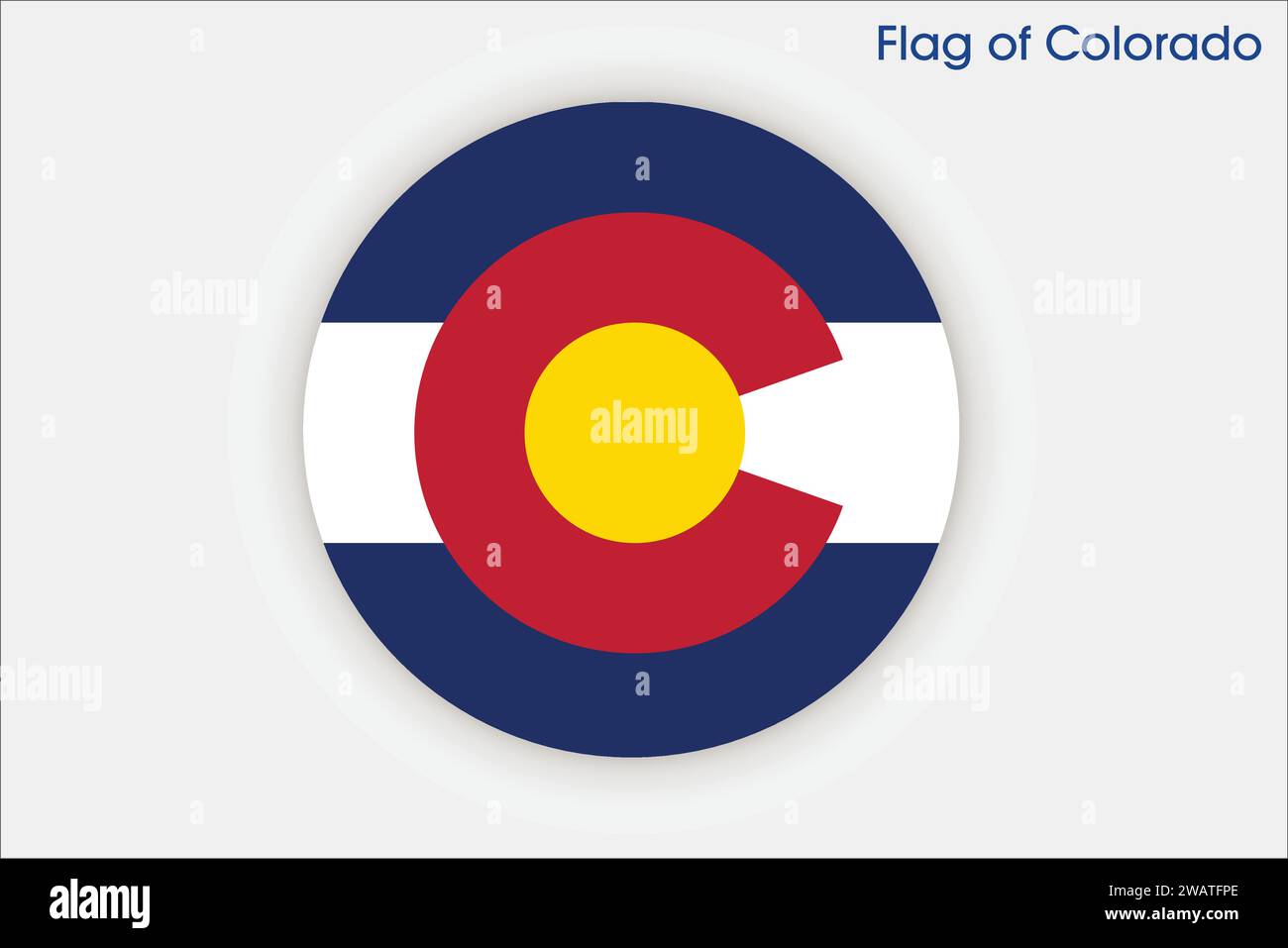 High detailed flag of Colorado. Colorado state flag, National Colorado flag. Flag of state Colorado. USA. America. Stock Vector