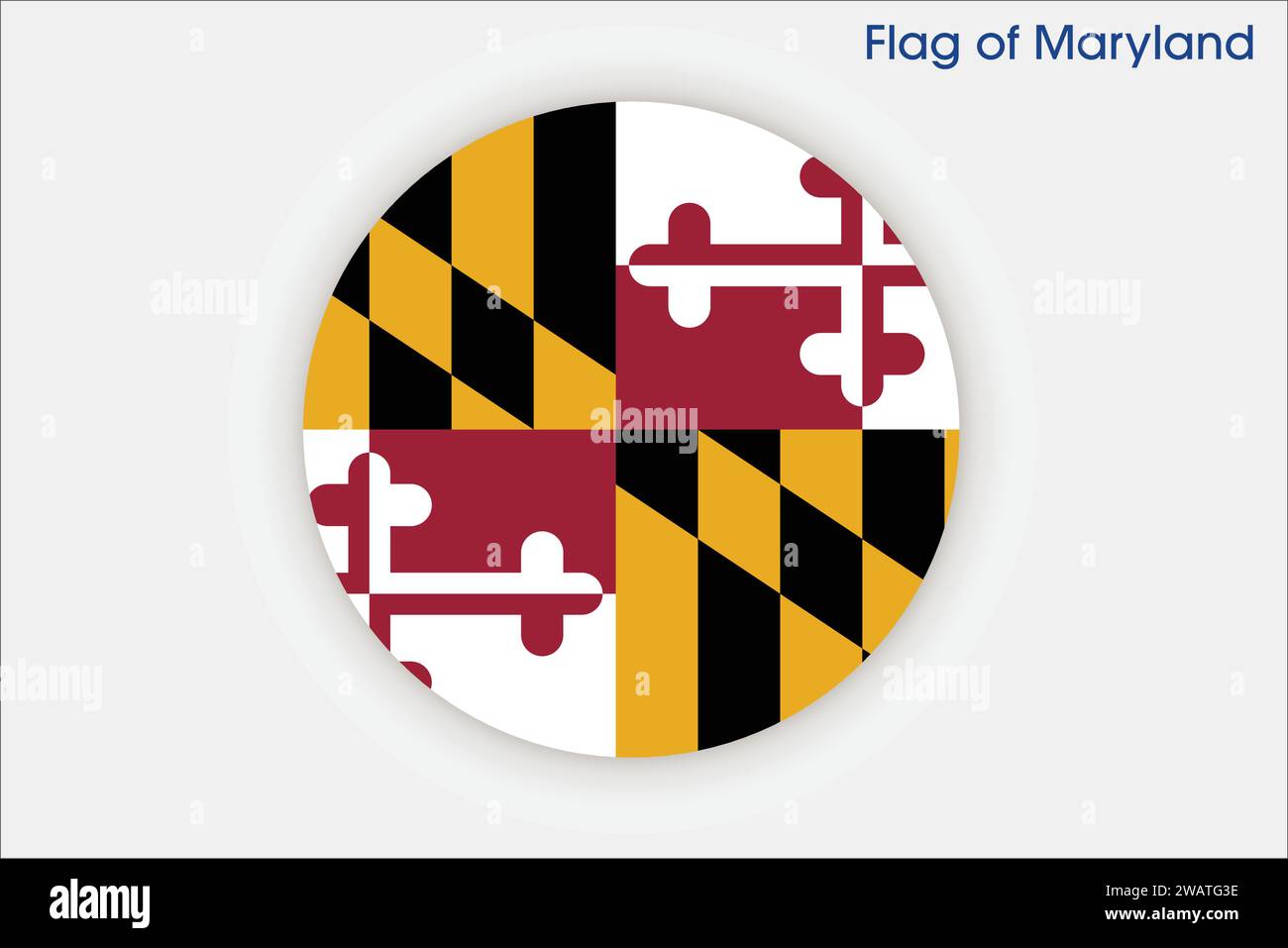 High detailed flag of Maryland. Maryland state flag, National Maryland flag. Flag of state Maryland. USA. America. Stock Vector