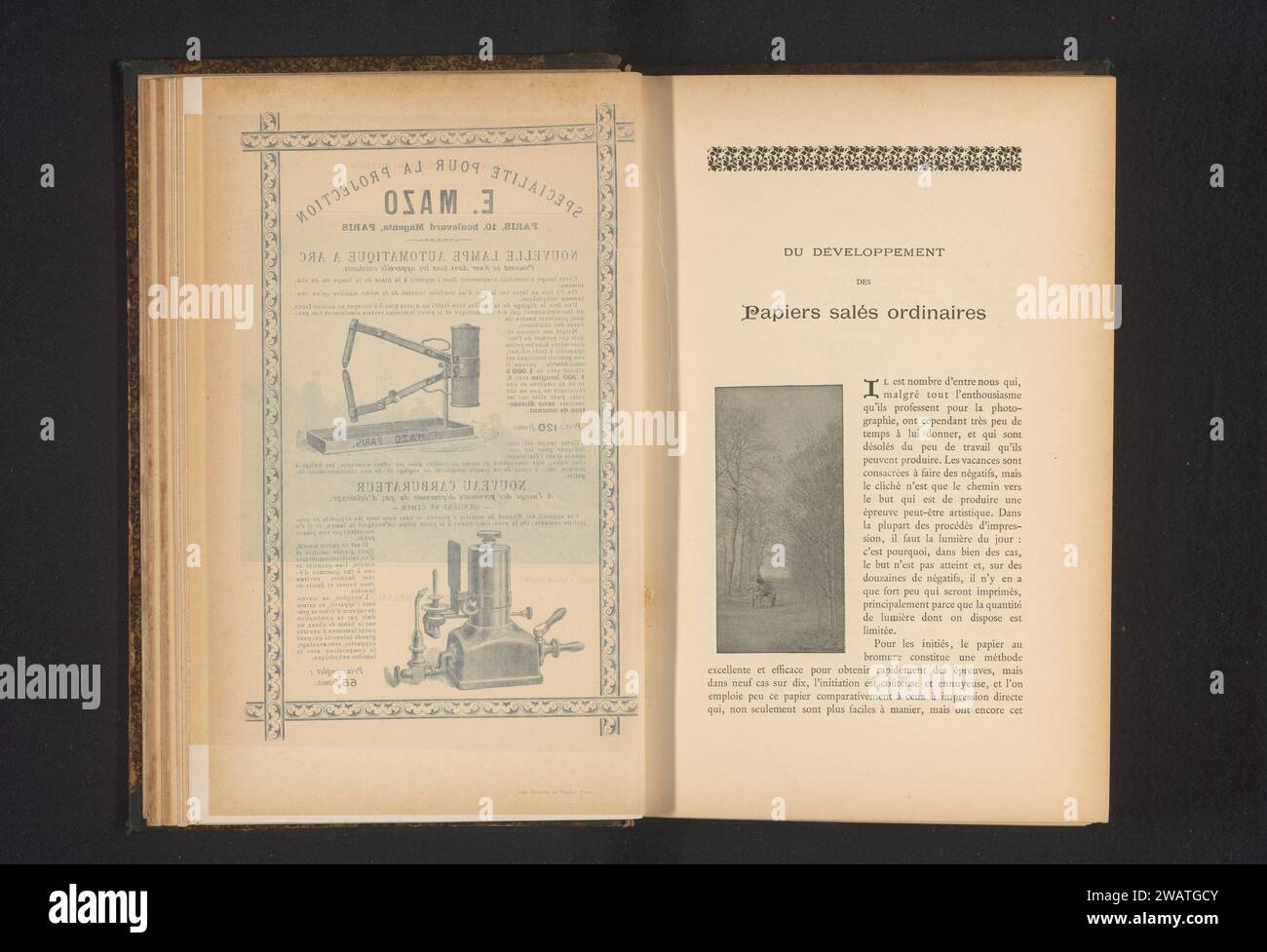 Horse and carriage on a country road, Anonymous, c. 1890 - in or before 1895 photomechanical print   paper  two-wheeled vehicle drawn by one animal (+ one person  traffic and transport) Stock Photo