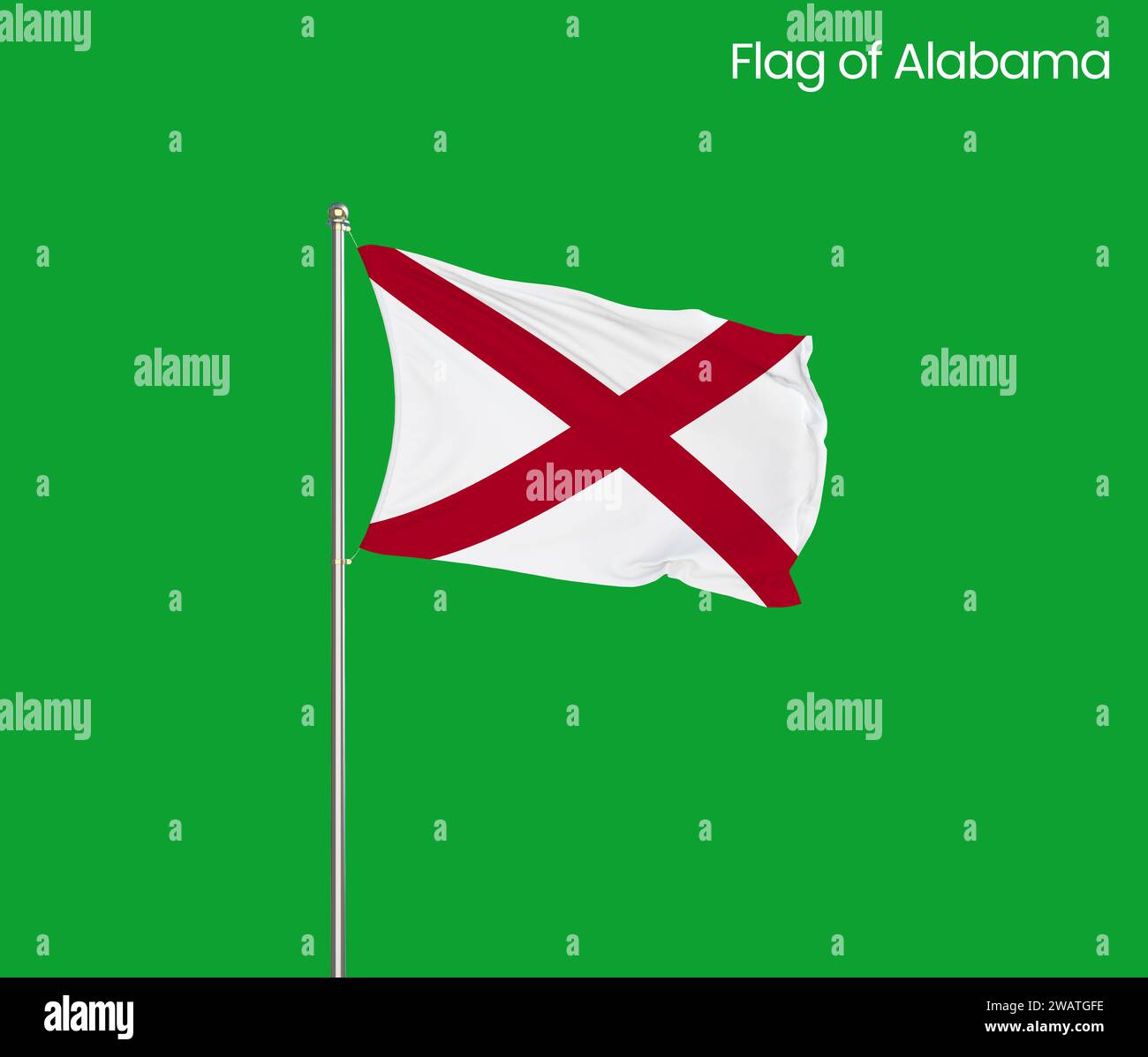 High detailed flag of Alabama. Alabama state flag, National Alabama