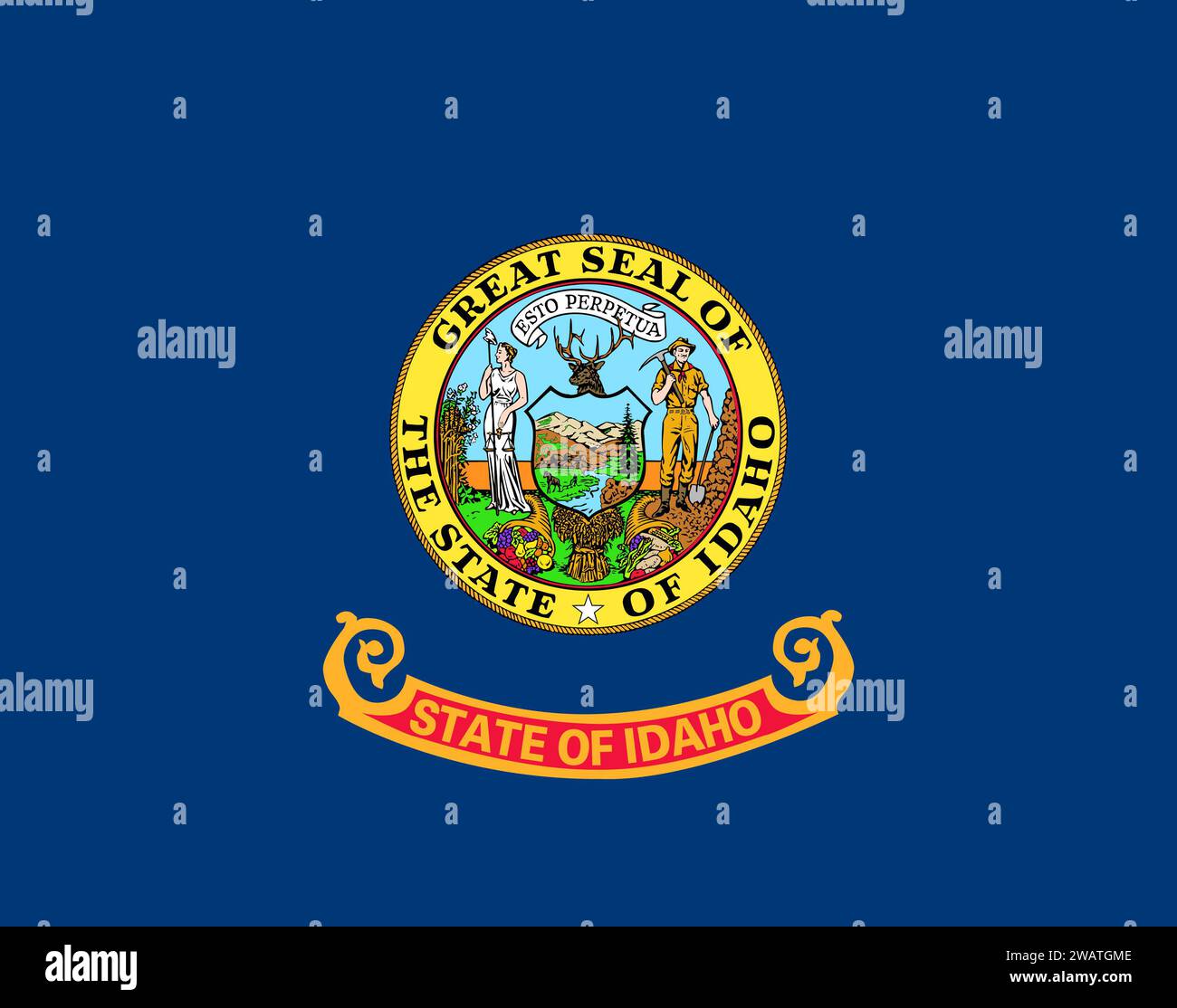 High detailed flag of Idaho. Idaho state flag, National Idaho flag ...