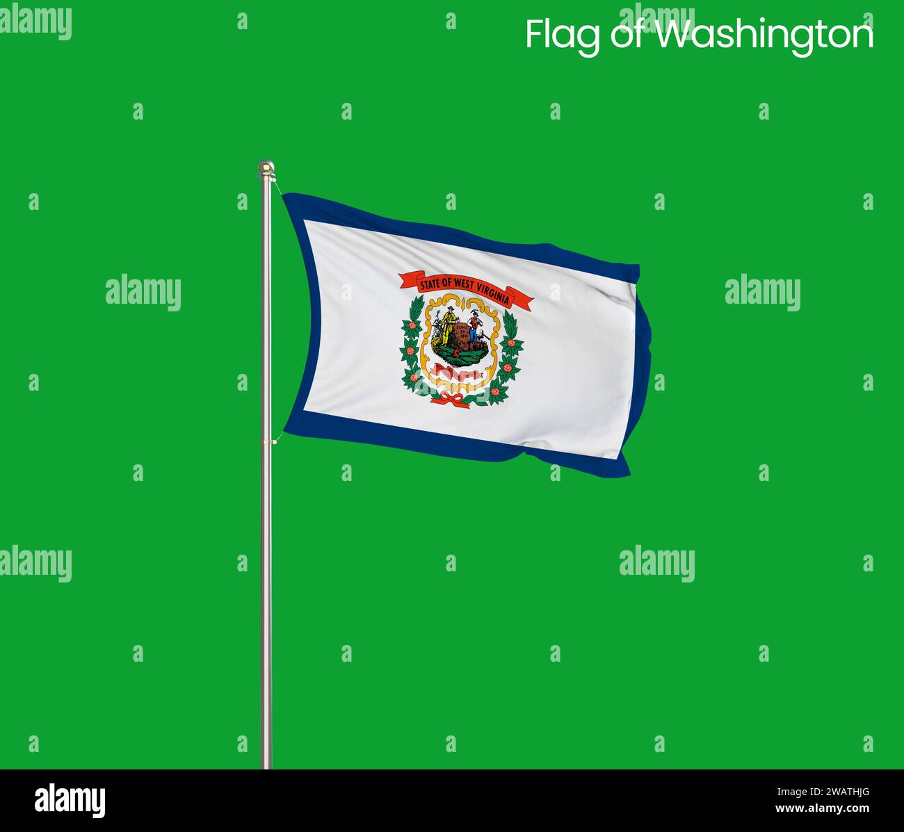 High detailed flag of West Virginia. West Virginia state flag, National ...