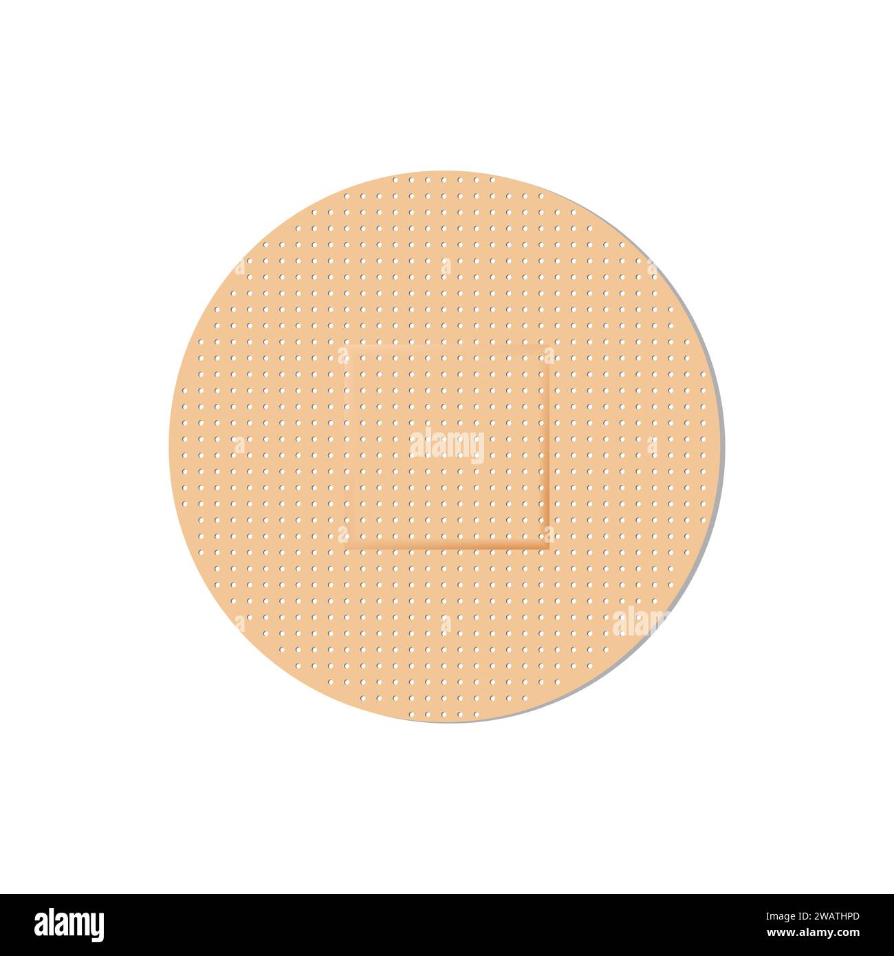 Classic round shape plaster for wounds, vector illustration Stock Vector