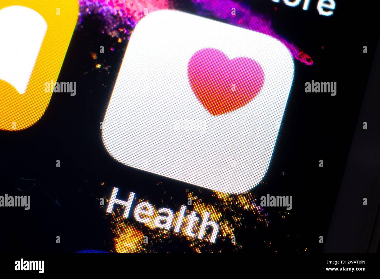 OSTRAVA, CZECH REPUBLIC - AUGUST 2, 2023: Apple Health mobile app icon on iOS smartphone Stock Photo