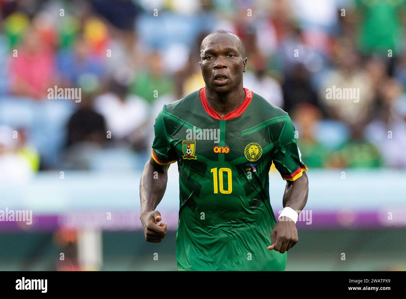 Qatar, Qatar. 28th Nov, 2022. Vincent Aboubakar of Cameroon seen in action during the FIFA World Cup Qatar 2022 match between Cameroon and Serbia at Al Janoub Stadium. Final score: Cameroon 3:3 Serbia. (Photo by Grzegorz Wajda/SOPA Images/Sipa USA) Credit: Sipa USA/Alamy Live News Stock Photo