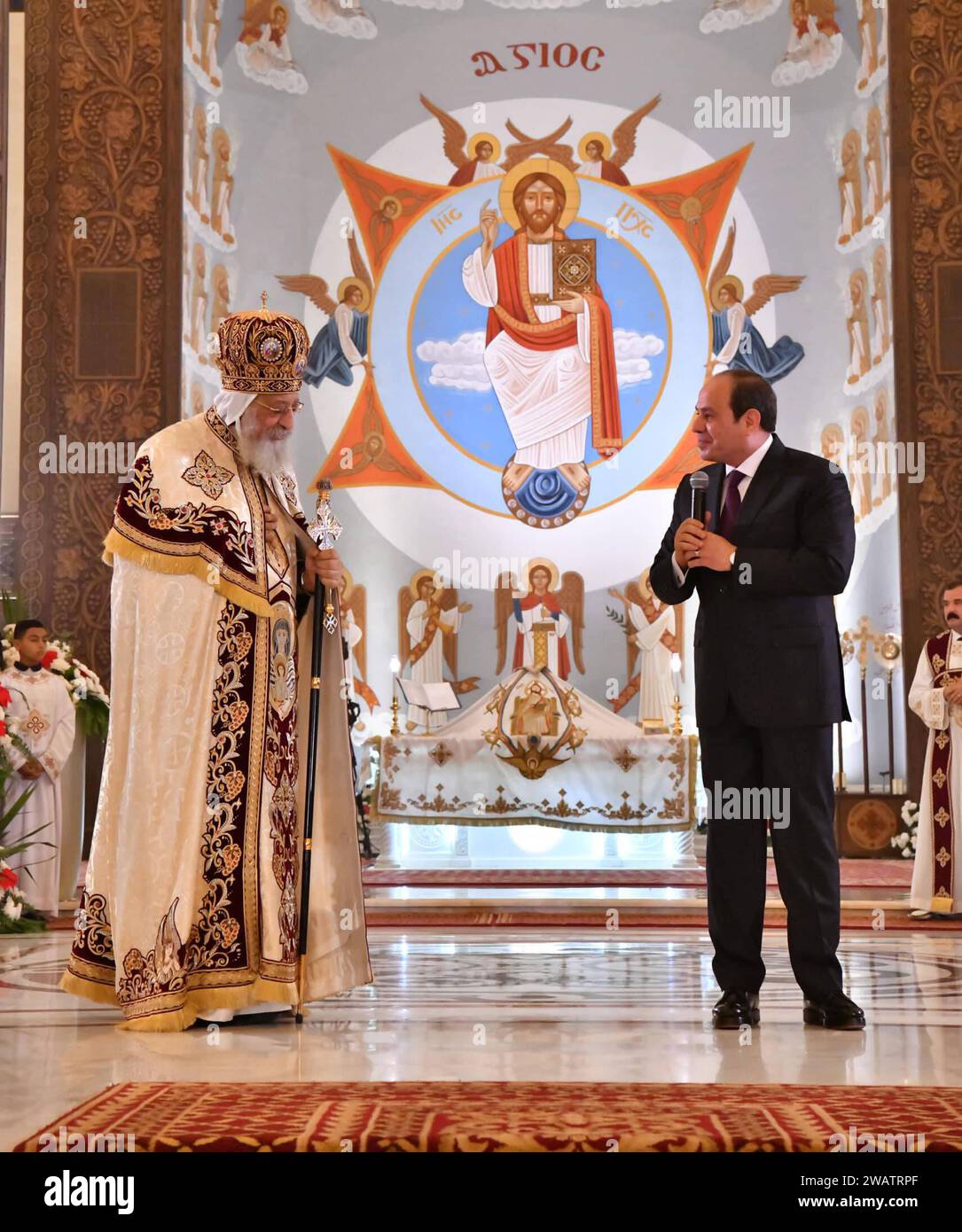 Egyptian President Abdel Fattah ElSisi attends Christmas Mass at the