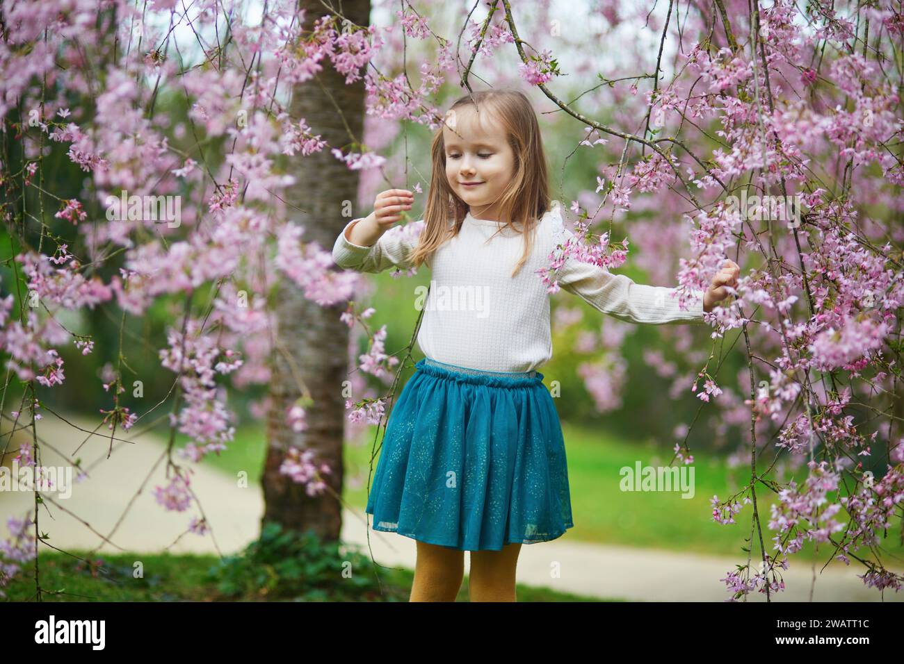 Adorable Preschooler Girl Enjoying Nice Spring Day In Park During adorable-preschooler-girl-enjoying-nice-spring-day-in-park-during