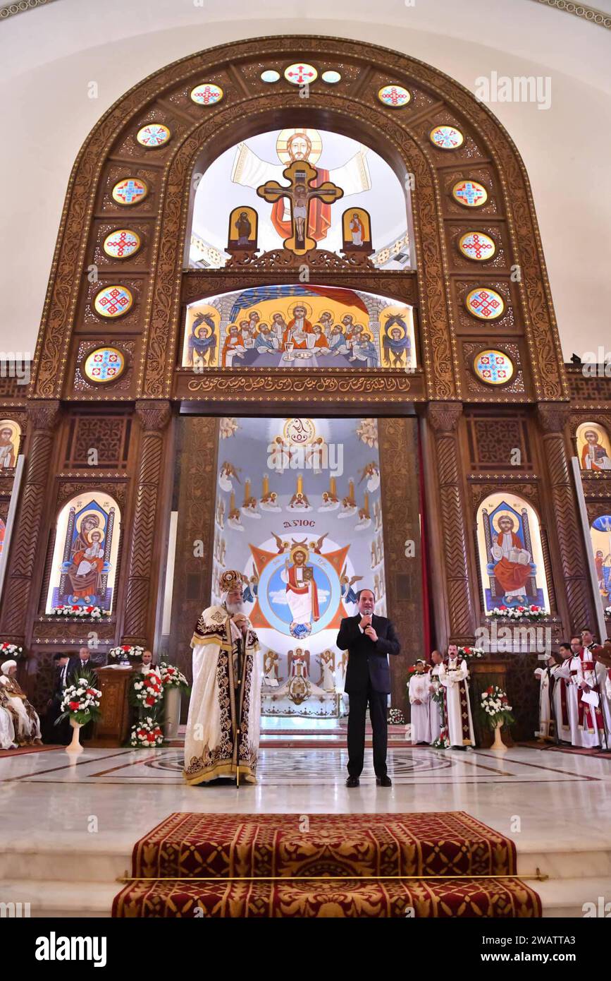 Egyptian President Abdel Fattah ElSisi attends Christmas Mass at the Cathedral of the Nativity