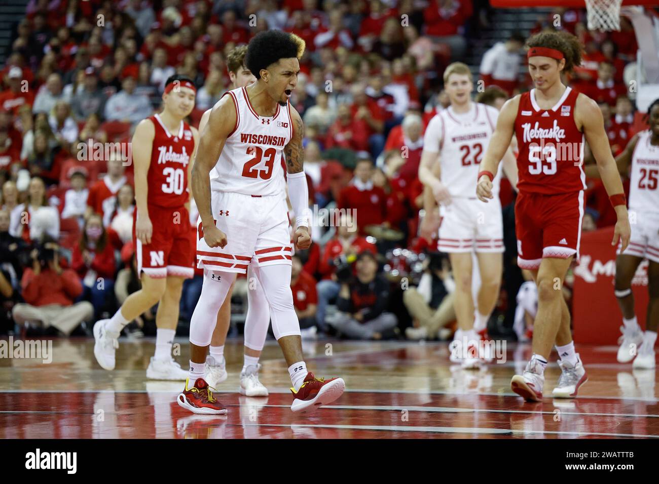 Madison, WI, USA. 6th Jan, 2024. Wisconsin Badgers Guard Chucky Hepburn ...