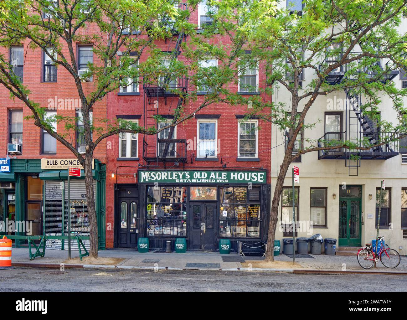 McSorley’s Old Ale House is a cultural as well as architectural landmark: It fought a losing battle to remain a “men only” establishment. Stock Photo