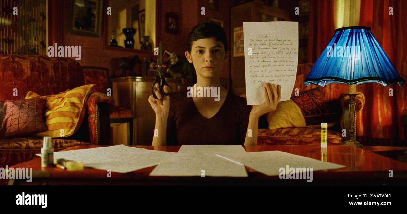 RELEASE DATE: April 25, 2002. MOVIE TITLE: Amelie. STUDIO: Miramax. PLOT: Amelie, an innocent and naive girl in Paris, with her own sense of justice, decides to help those around her and along the way, discovers love. PICTURED: AUDREY TAUTOU as Amelie Poulain. (Credit Image: © Miramax/Entertainment Pictures/ZUMAPRESS.com) EDITORIAL USAGE ONLY! Not for Commercial USAGE! Stock Photo