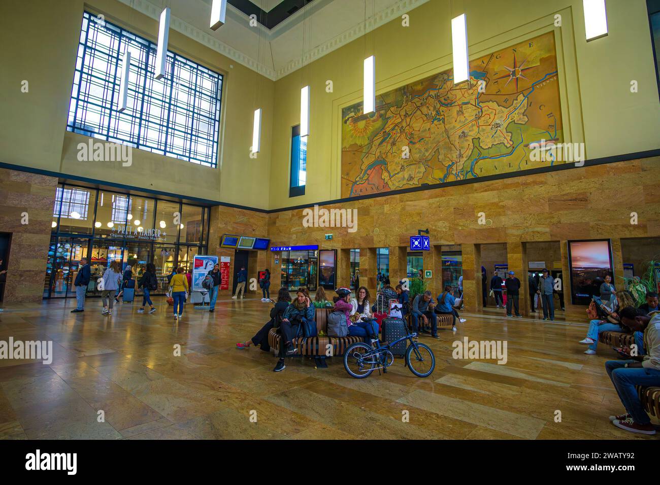 Geneva, Switzerland September 8 2023 Geneve Cornavin railway station the main SBB train