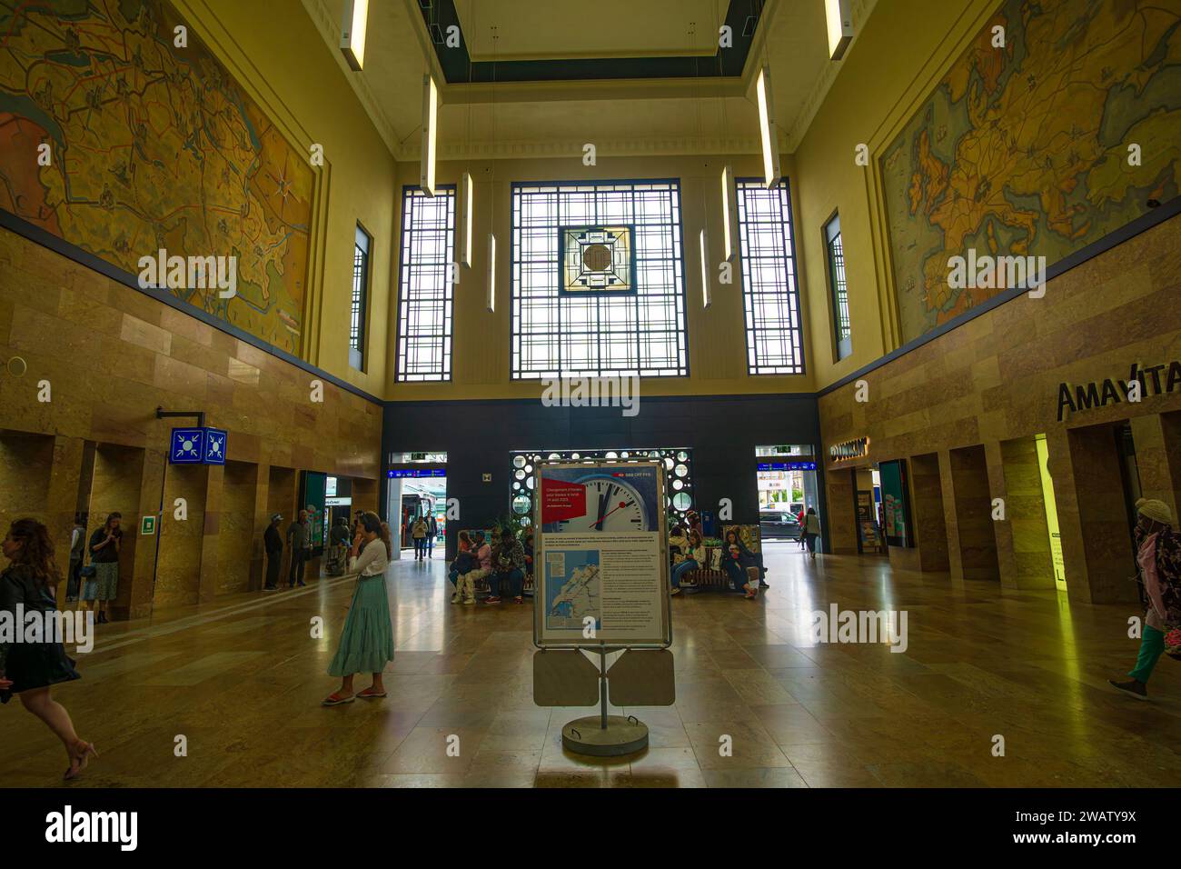 Geneva, Switzerland September 8 2023 Geneve Cornavin railway station the main SBB train