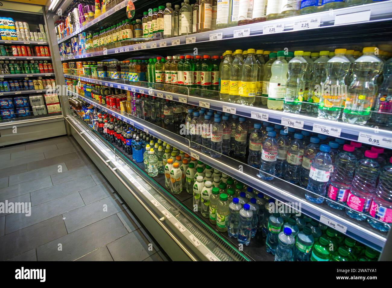 Geneva, Switzerland September 8 2023 Food market store inside Geneve
