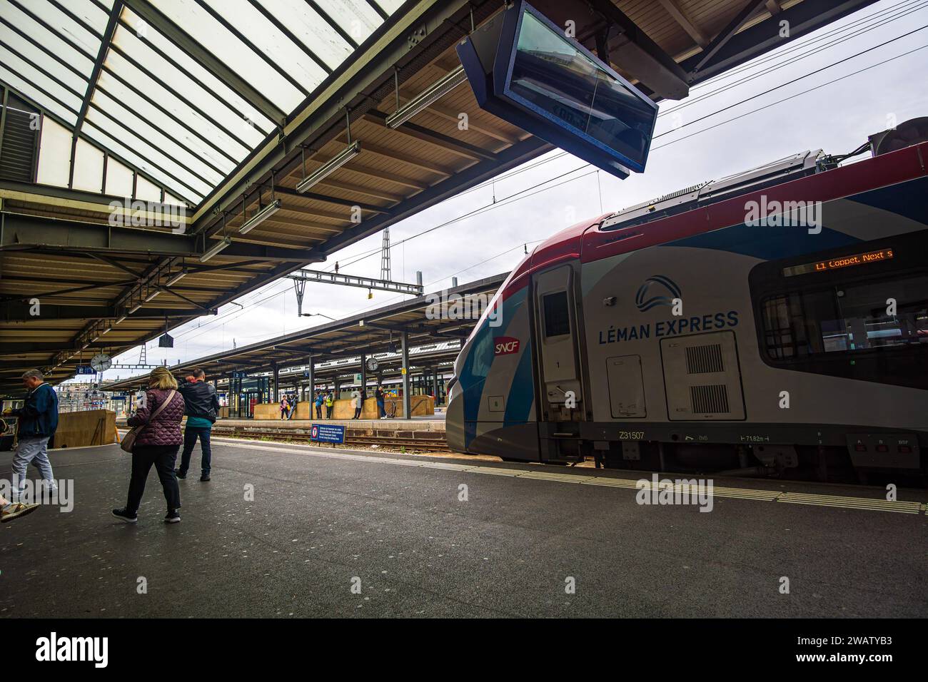 Geneva, Switzerland September 8 2023 Geneve Cornavin railway station