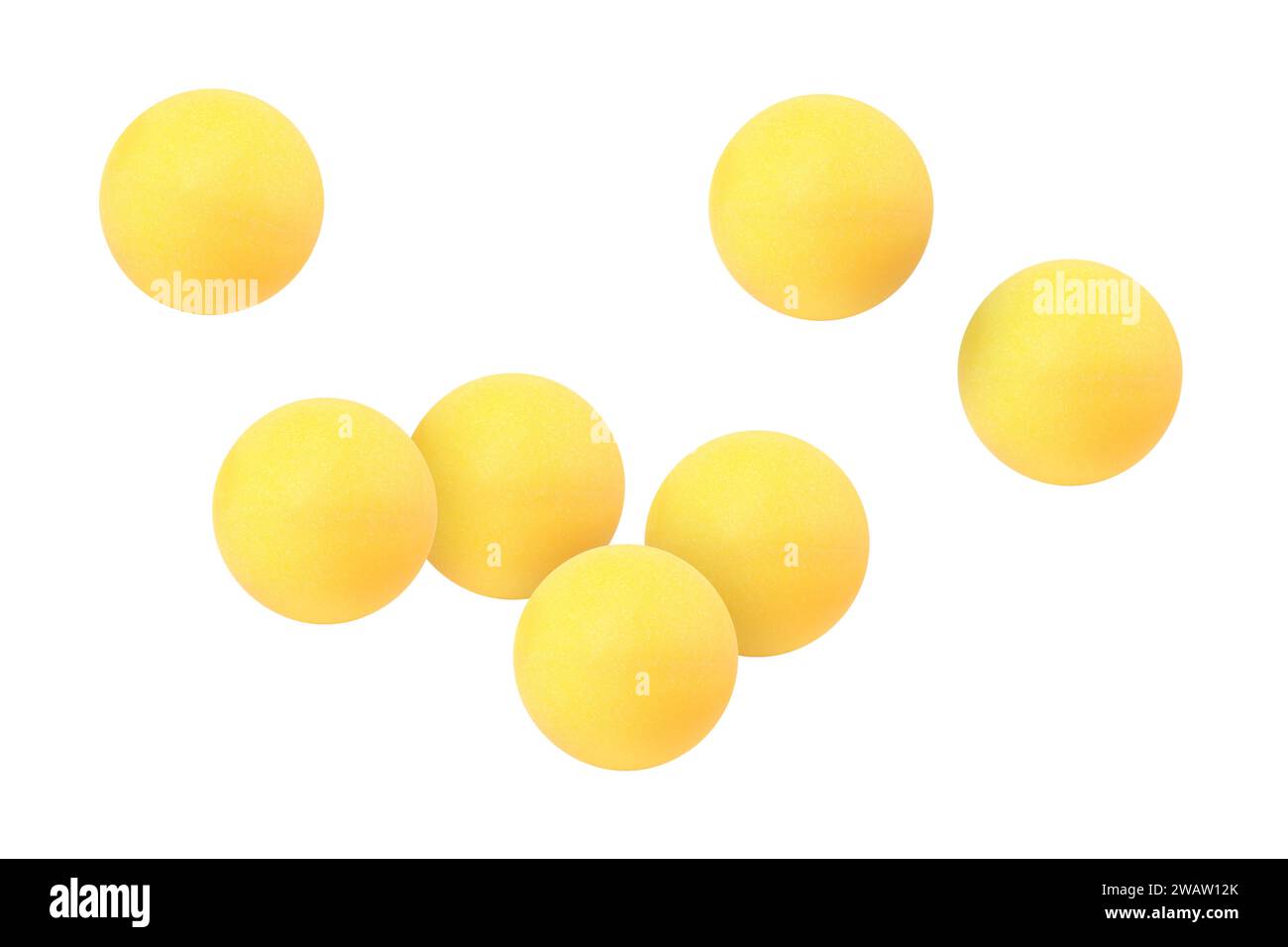 Many table tennis balls flying on white background Stock Photo Alamy