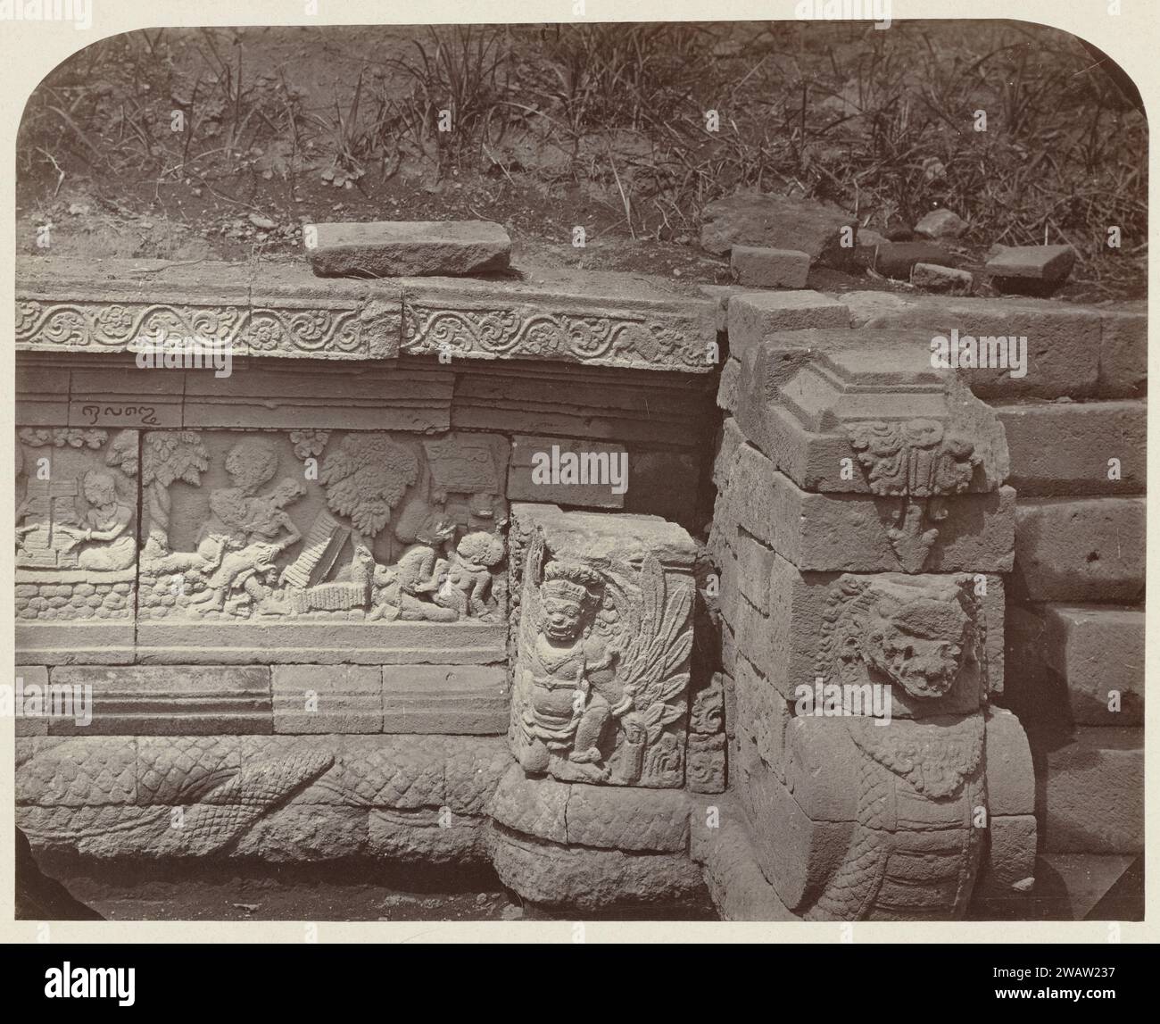 Bass relief on the Pendopo pedestal on the west side of Candi Panataran ...