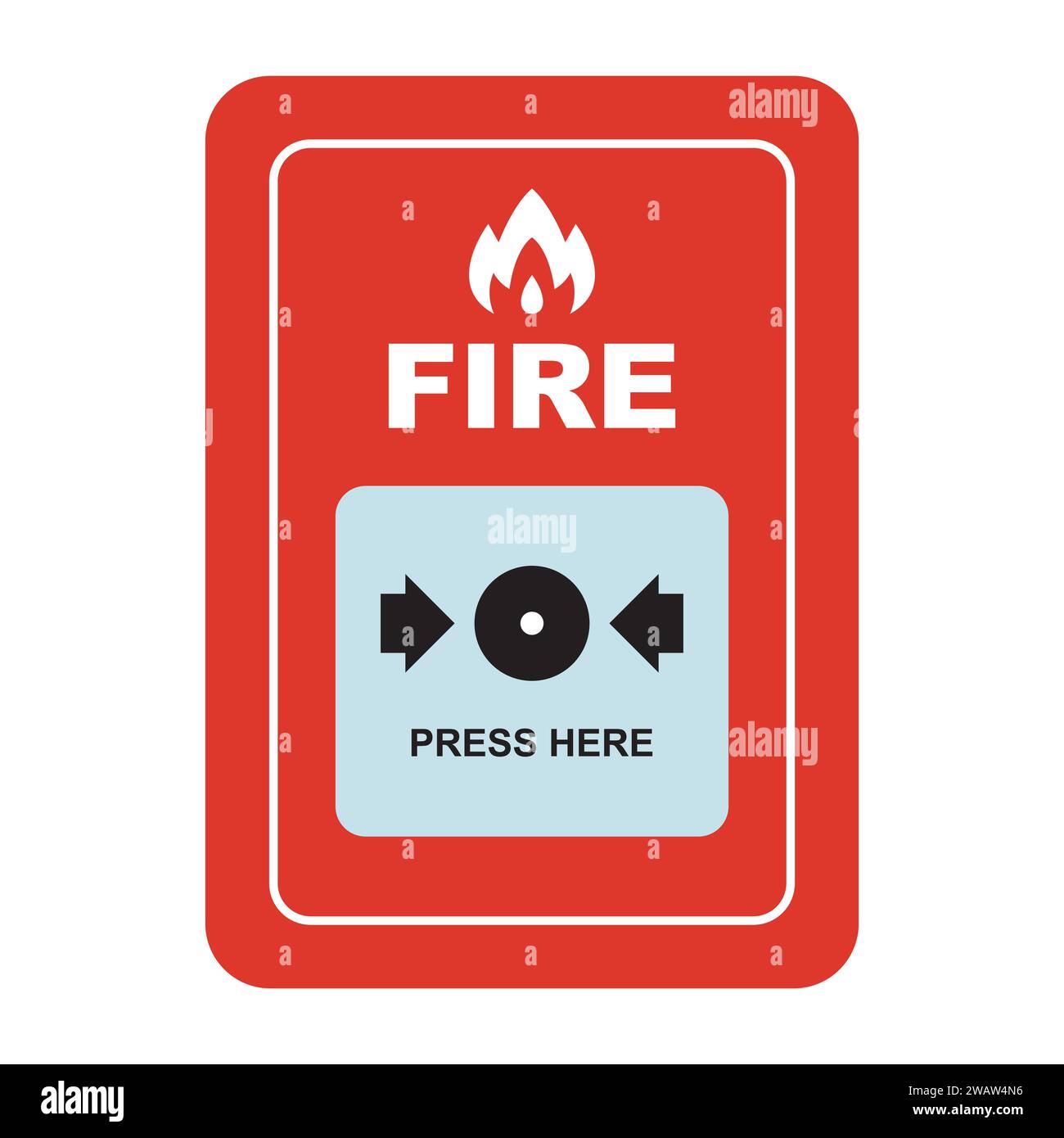 fire alarm button. flat vector illustration Stock Vector