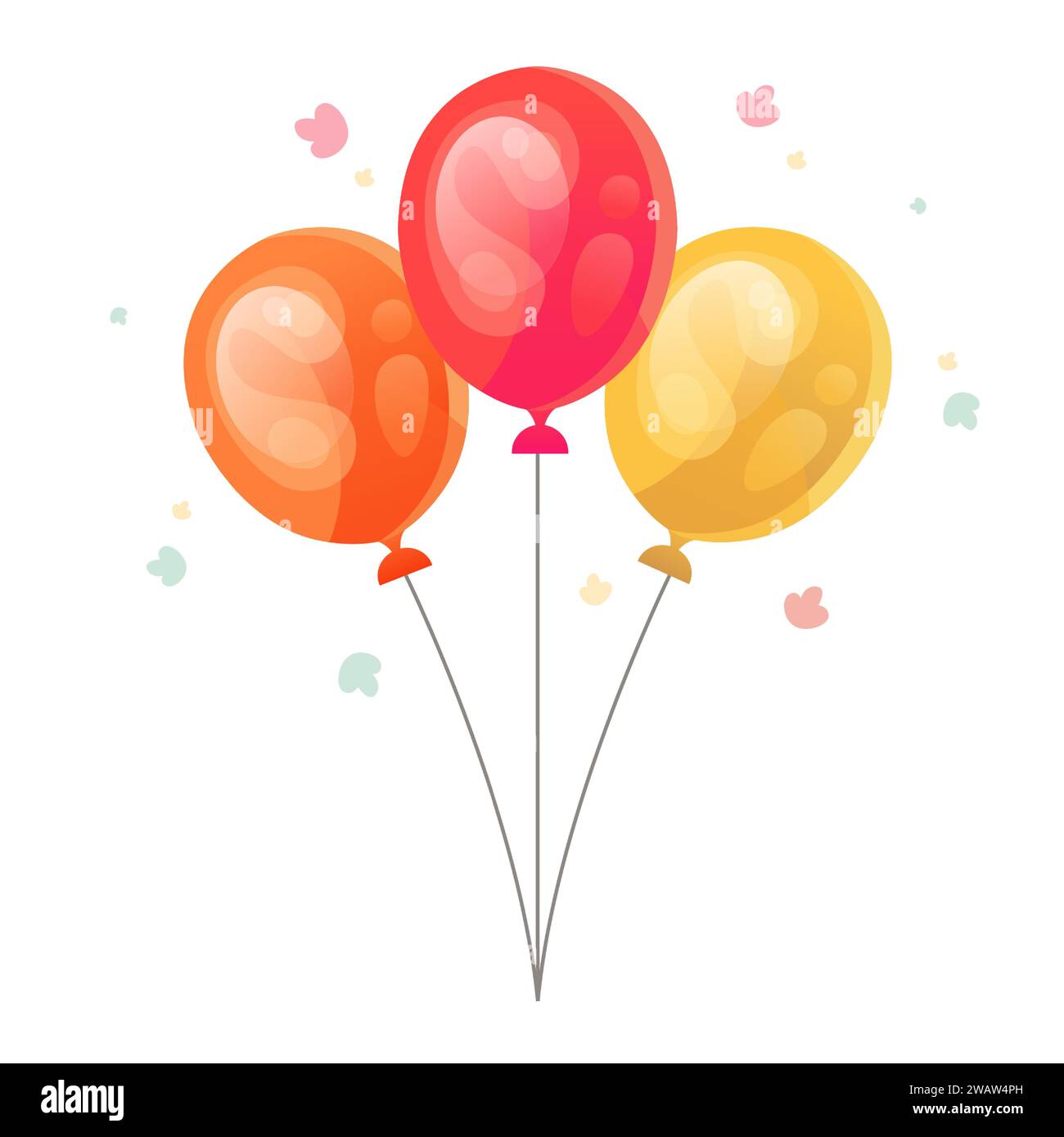 three red balloons. flat vector illustration Stock Vector Image & Art ...