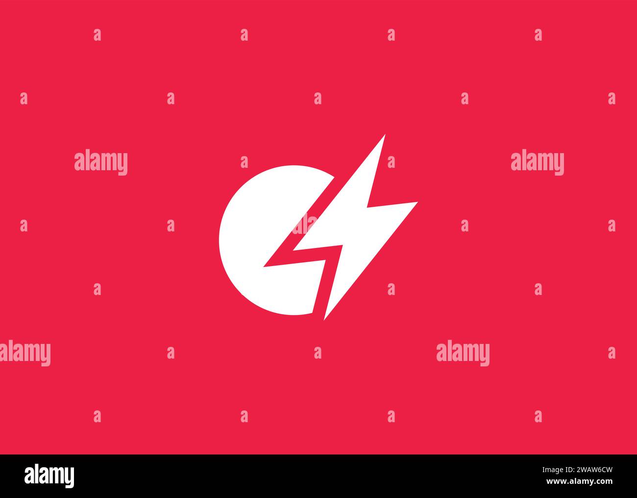 Thunder Bolt vector monogram logo design template Stock Vector Image ...