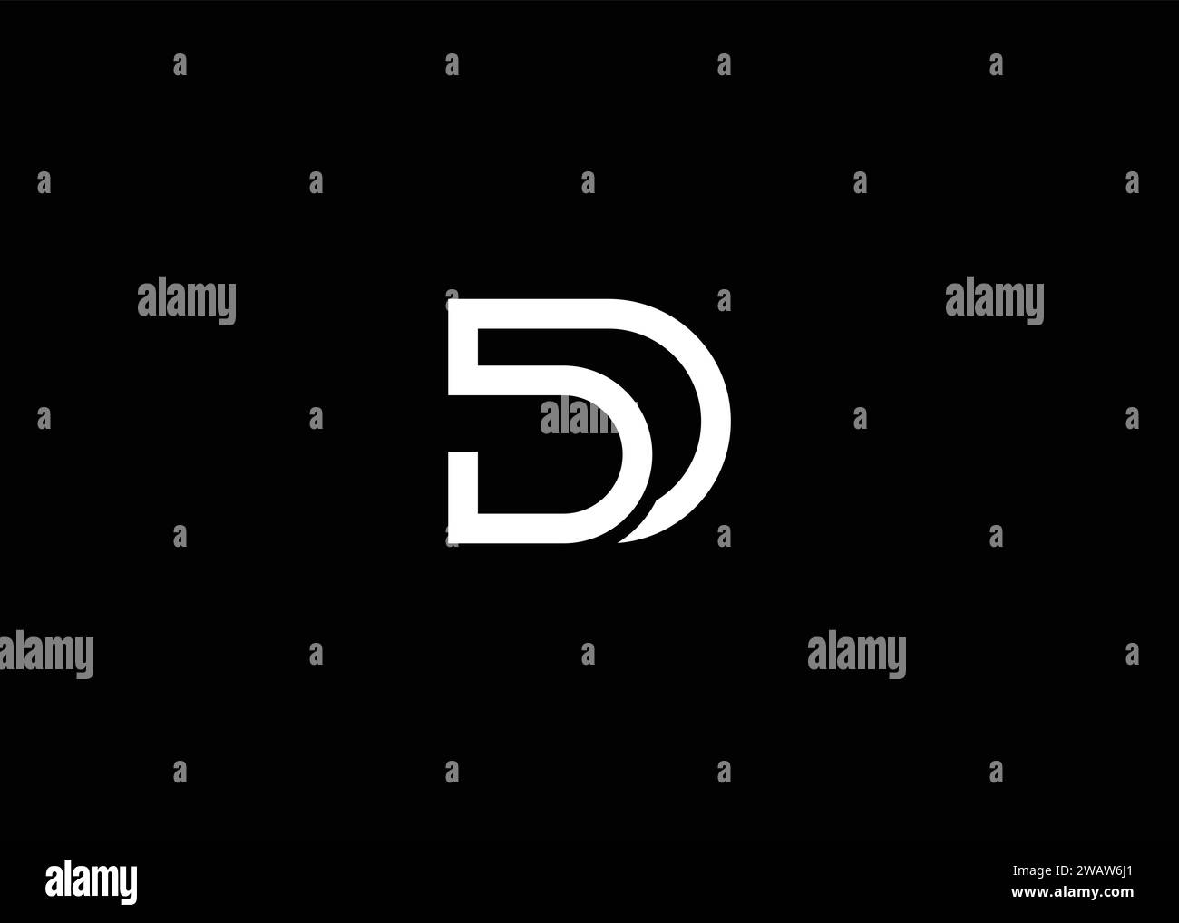 Letter D 5 vector monogram logo design template Stock Vector