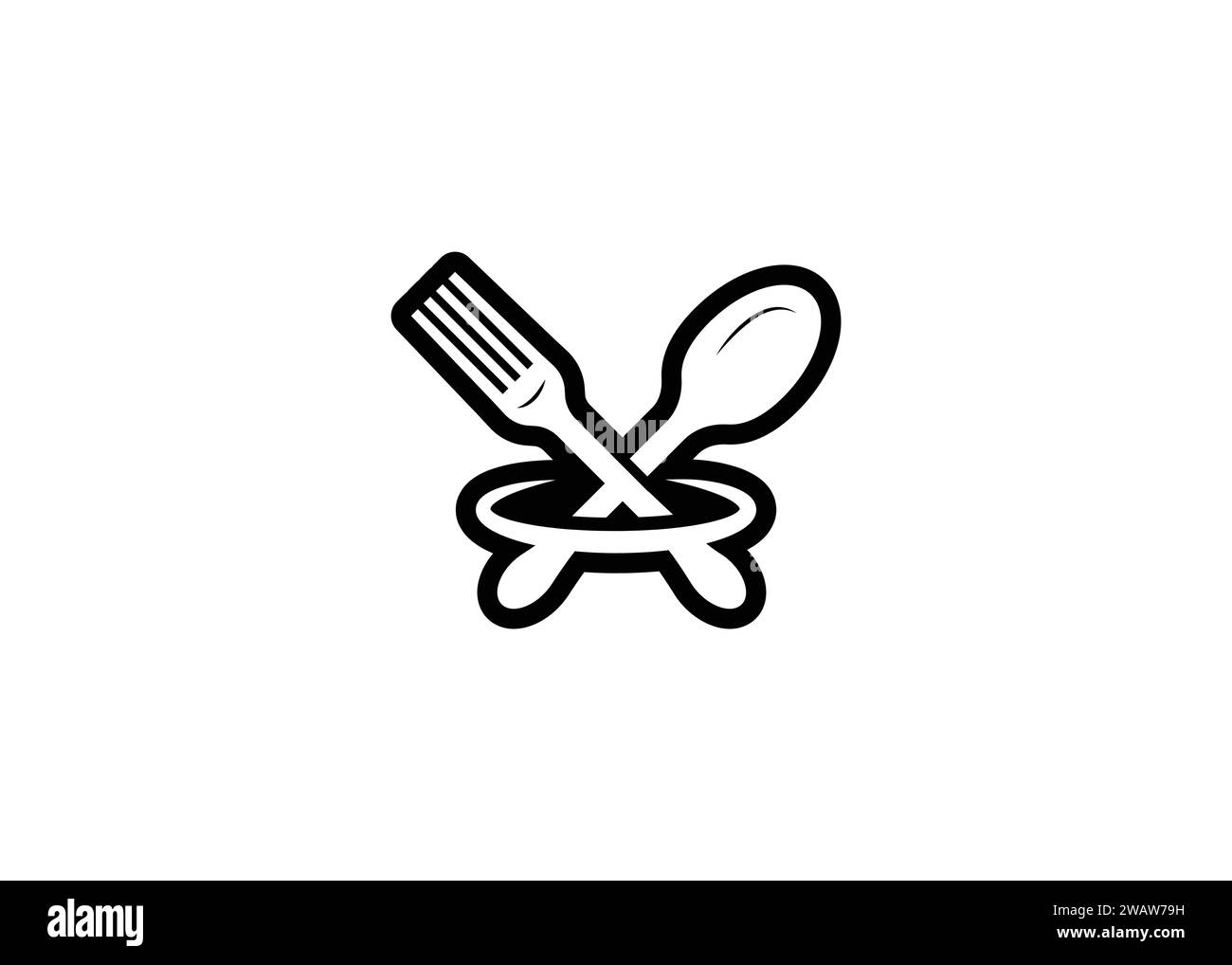 Minimal fork and spoon vector logo design template Stock Vector Image & Art Alamy