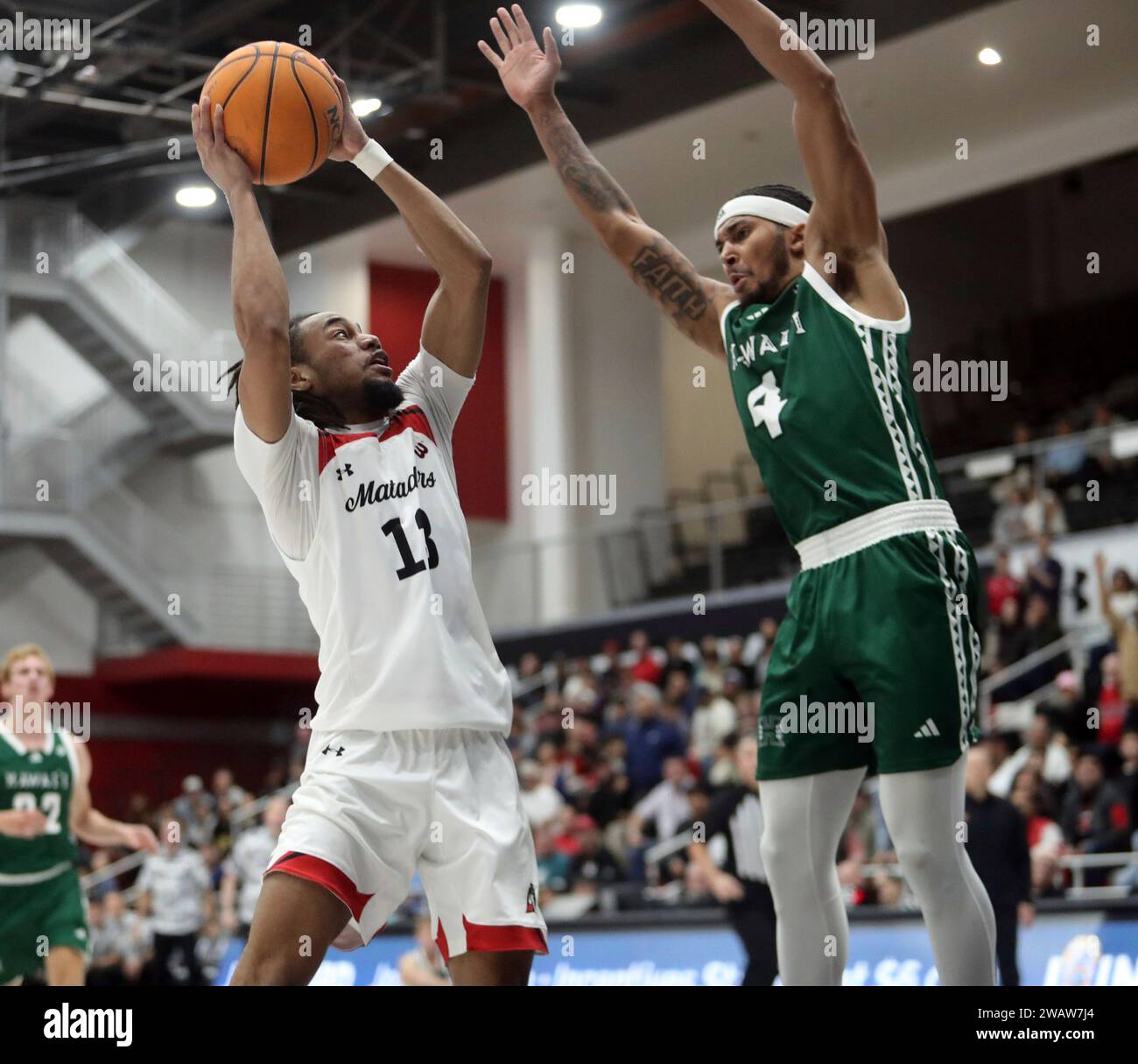 January 6, 2024 - Hawaii Rainbow Warriors guard Noel Coleman #4 tries ...