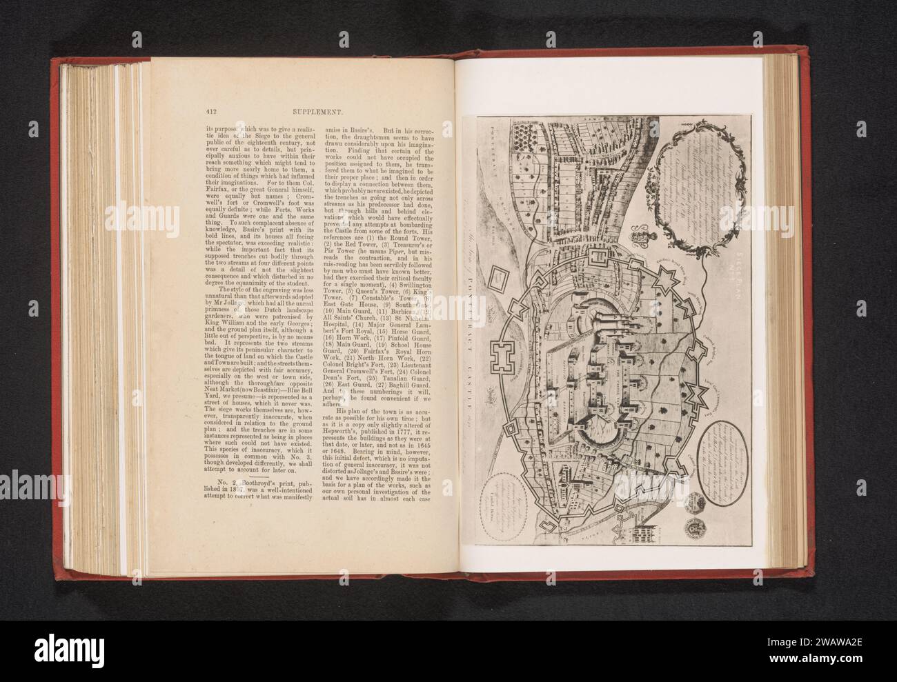 Reproduction of a print of a siege plan of the siege of Pontefract ...