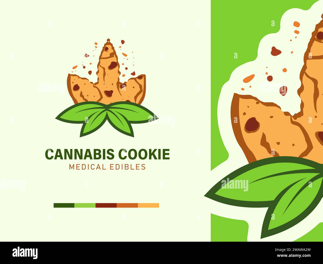modern cannabis cookies bakery logo design Stock Vector