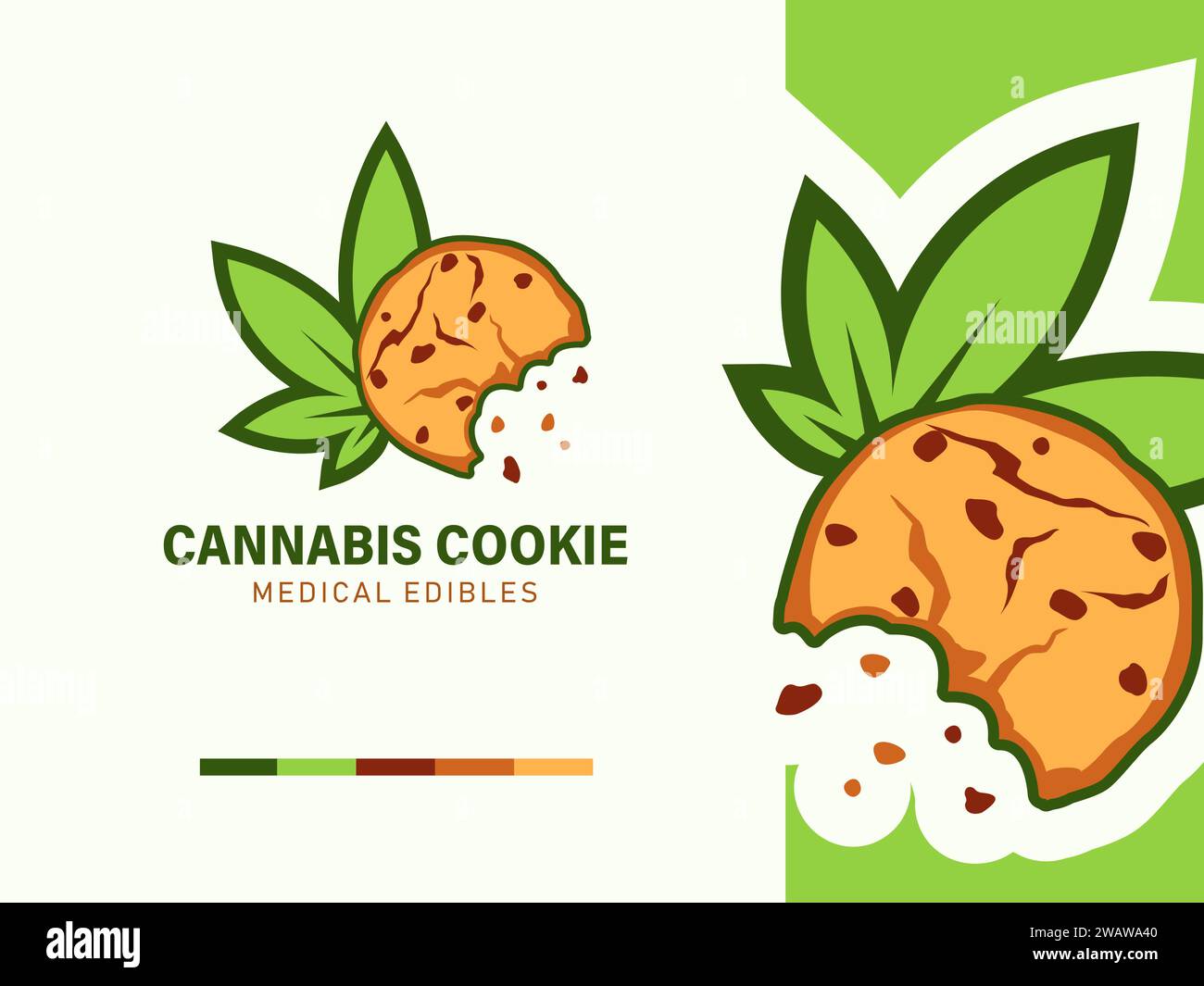 modern marijuana cookies bakery logo design Stock Vector