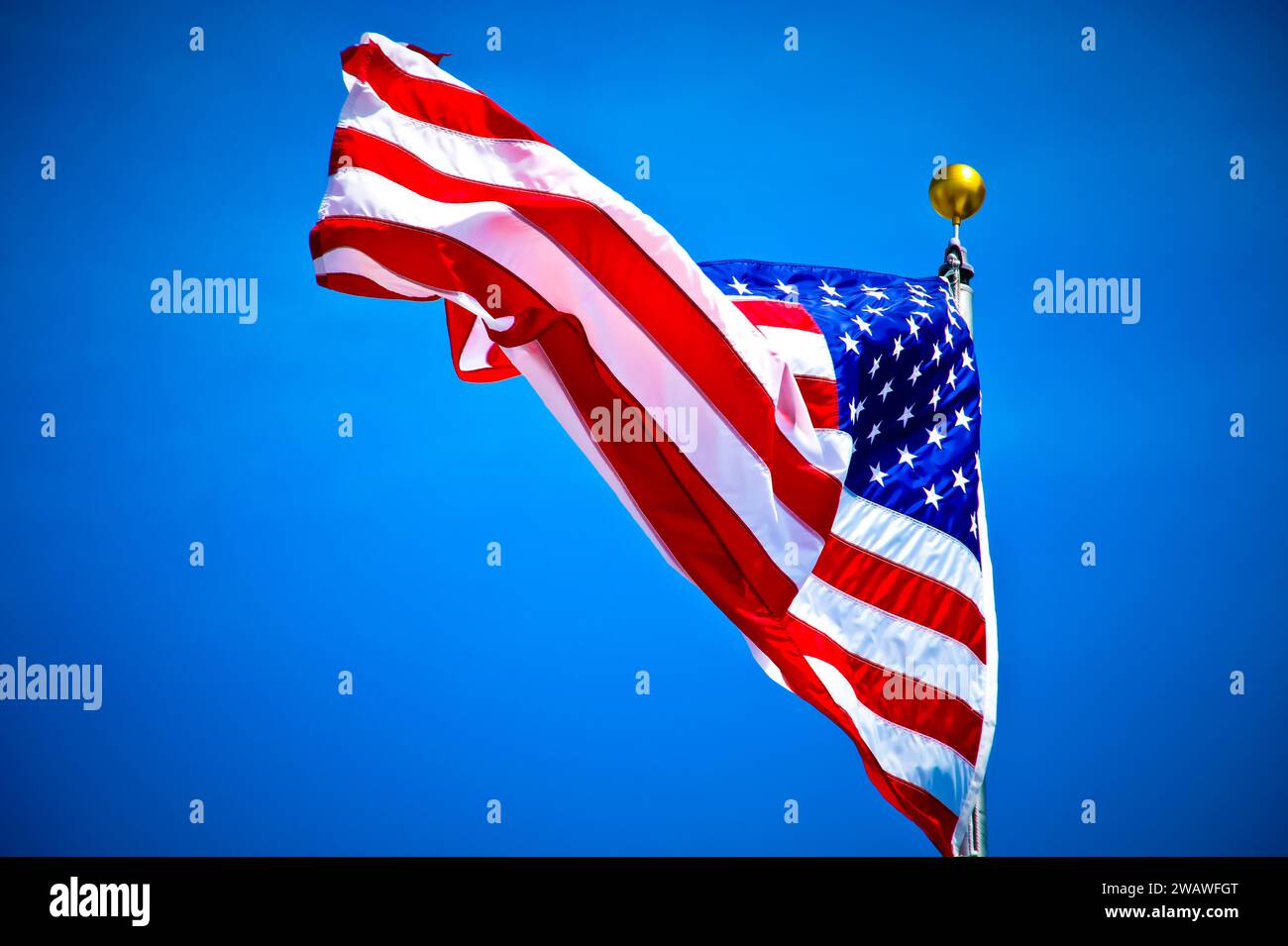 USA flag in vibrant visuals, symbolizing American pride and unity. Enhance your projects with high-quality images capturing the essence of the Stars a Stock Photo