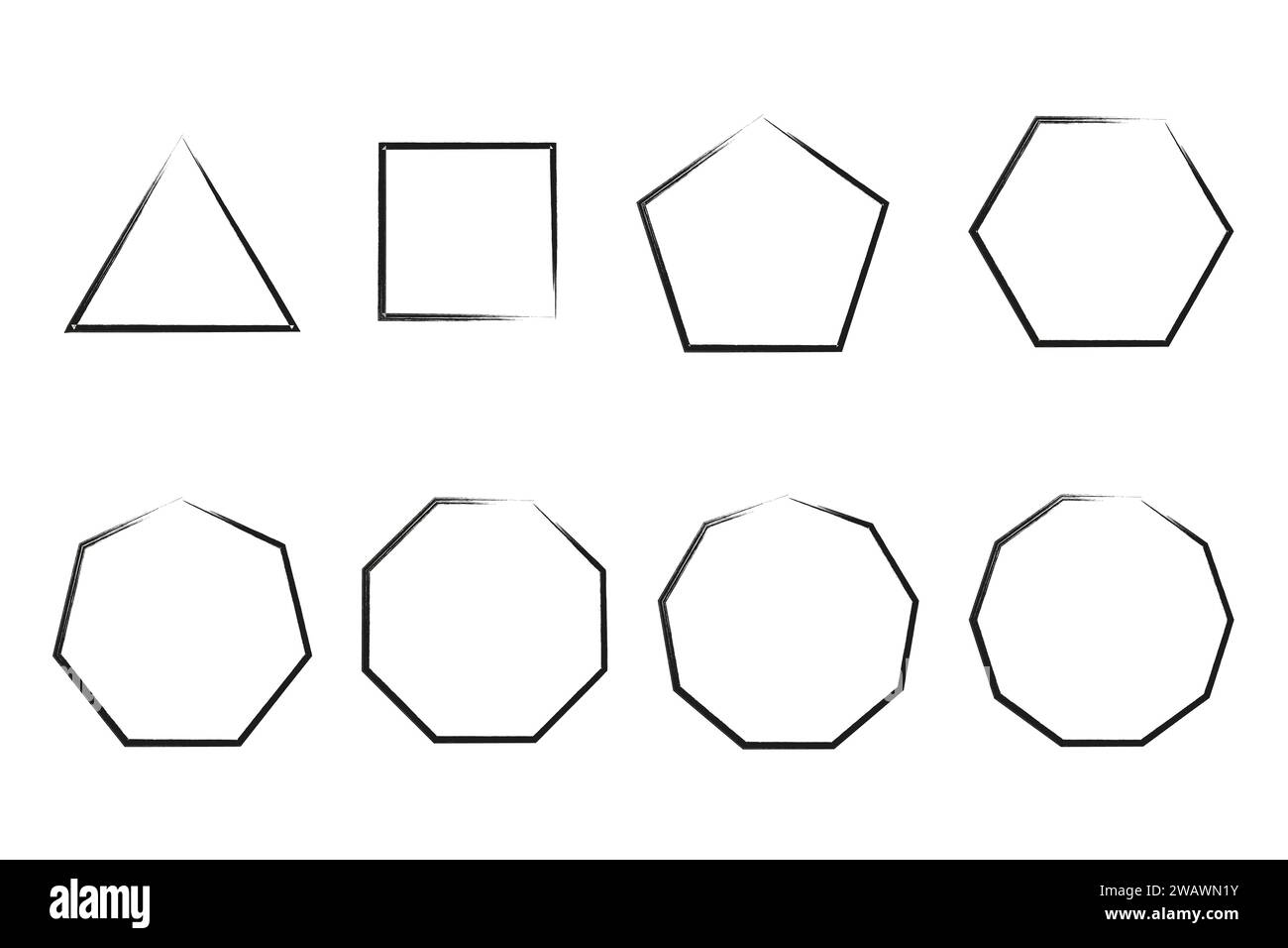 Enso zen stroke polygons japanese brush symbol vector illustration. Stock Vector